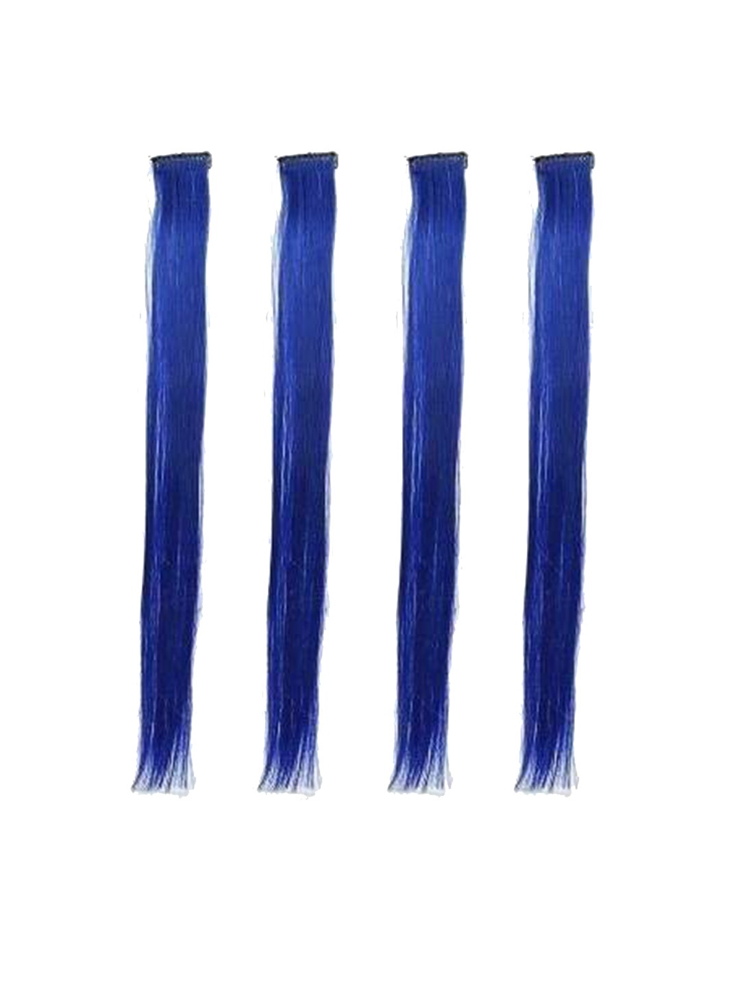 

CRIBE Set Of 4 Clip-In Coloured Strand Straight Hair Extension - Blue - 22 Inch Each