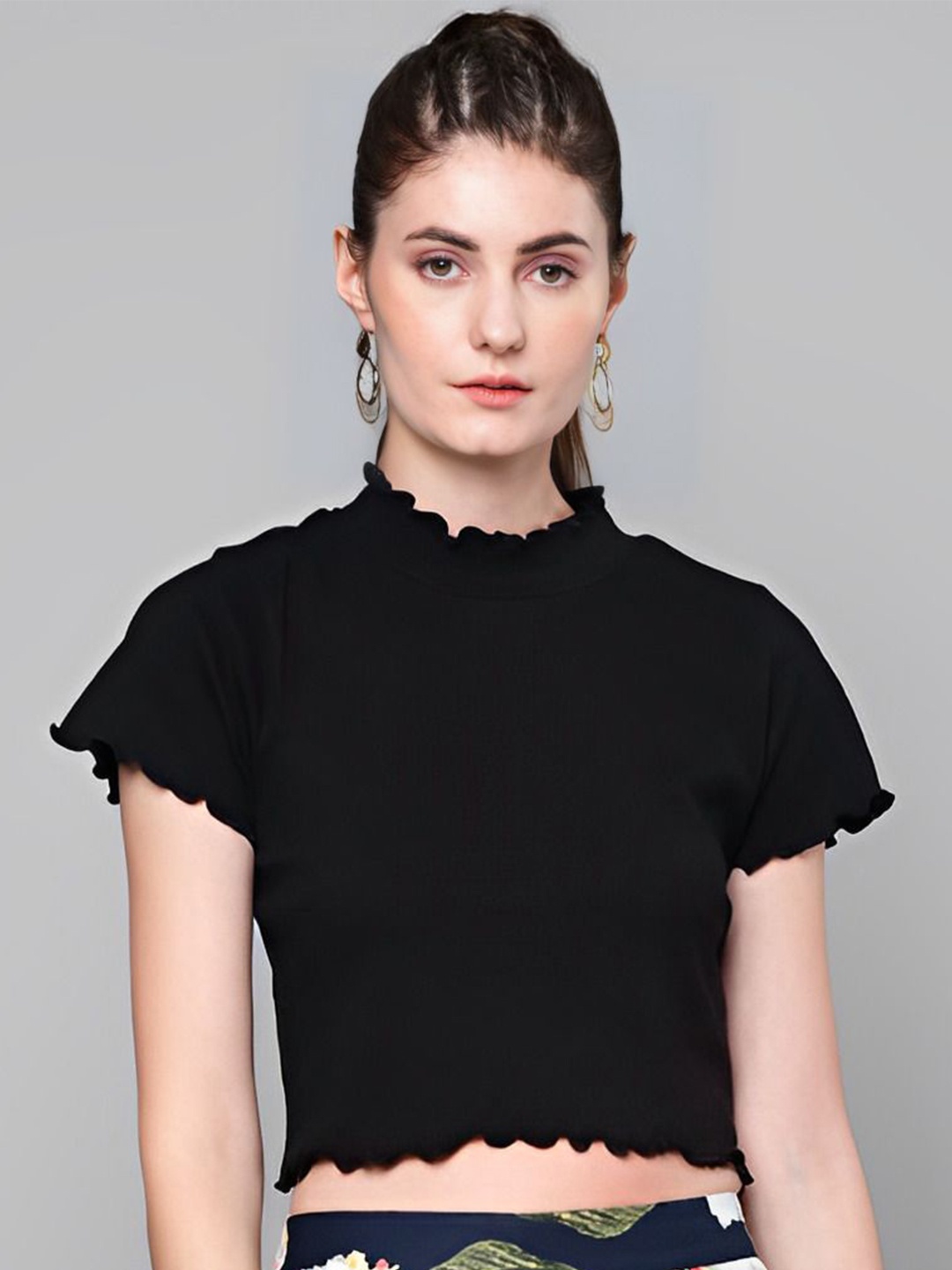 

sollobell Cotton Crop Top, Black