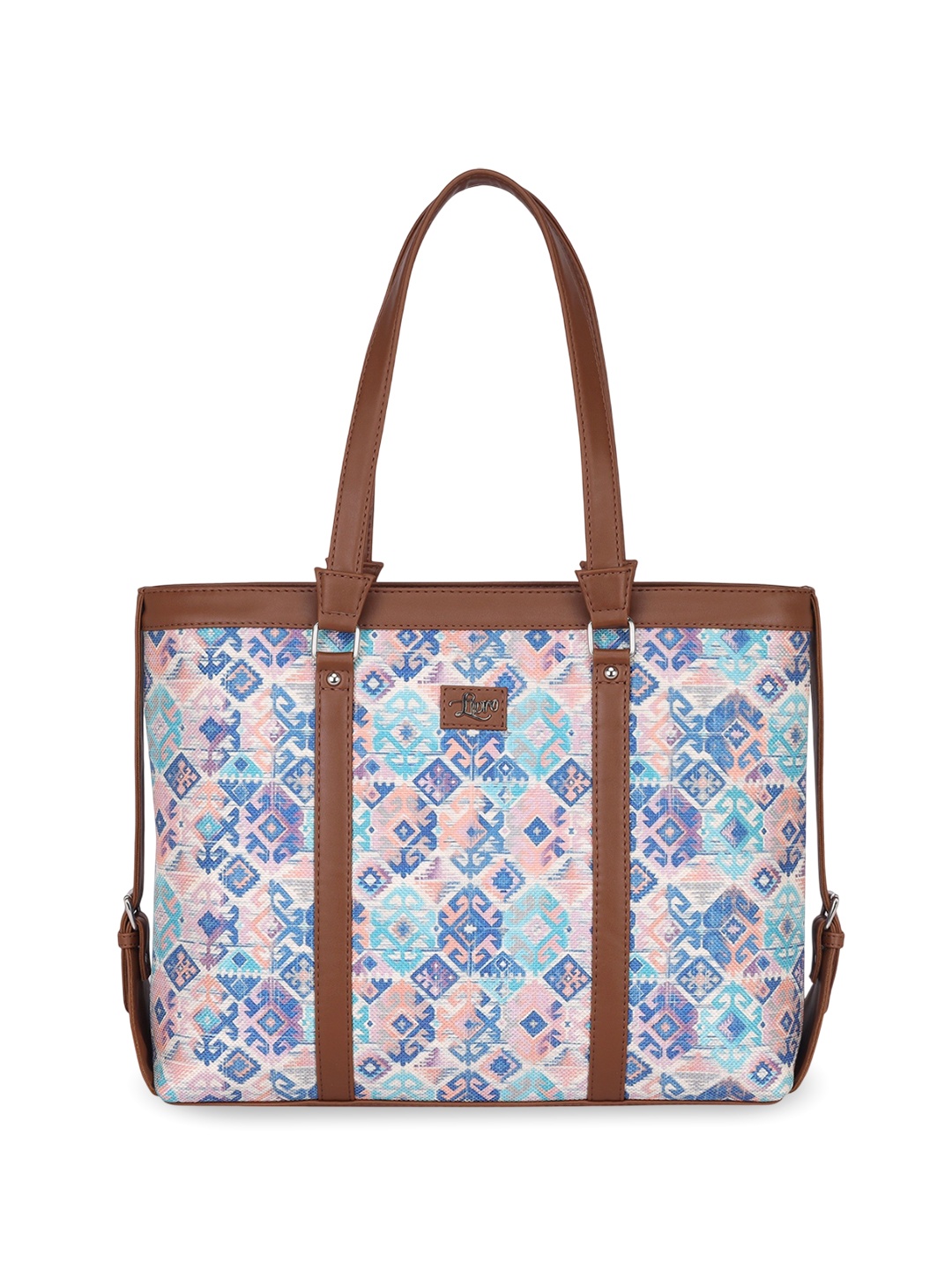 

LIVRO Women Geometric Printed Shopper Shoulder Bag, Blue