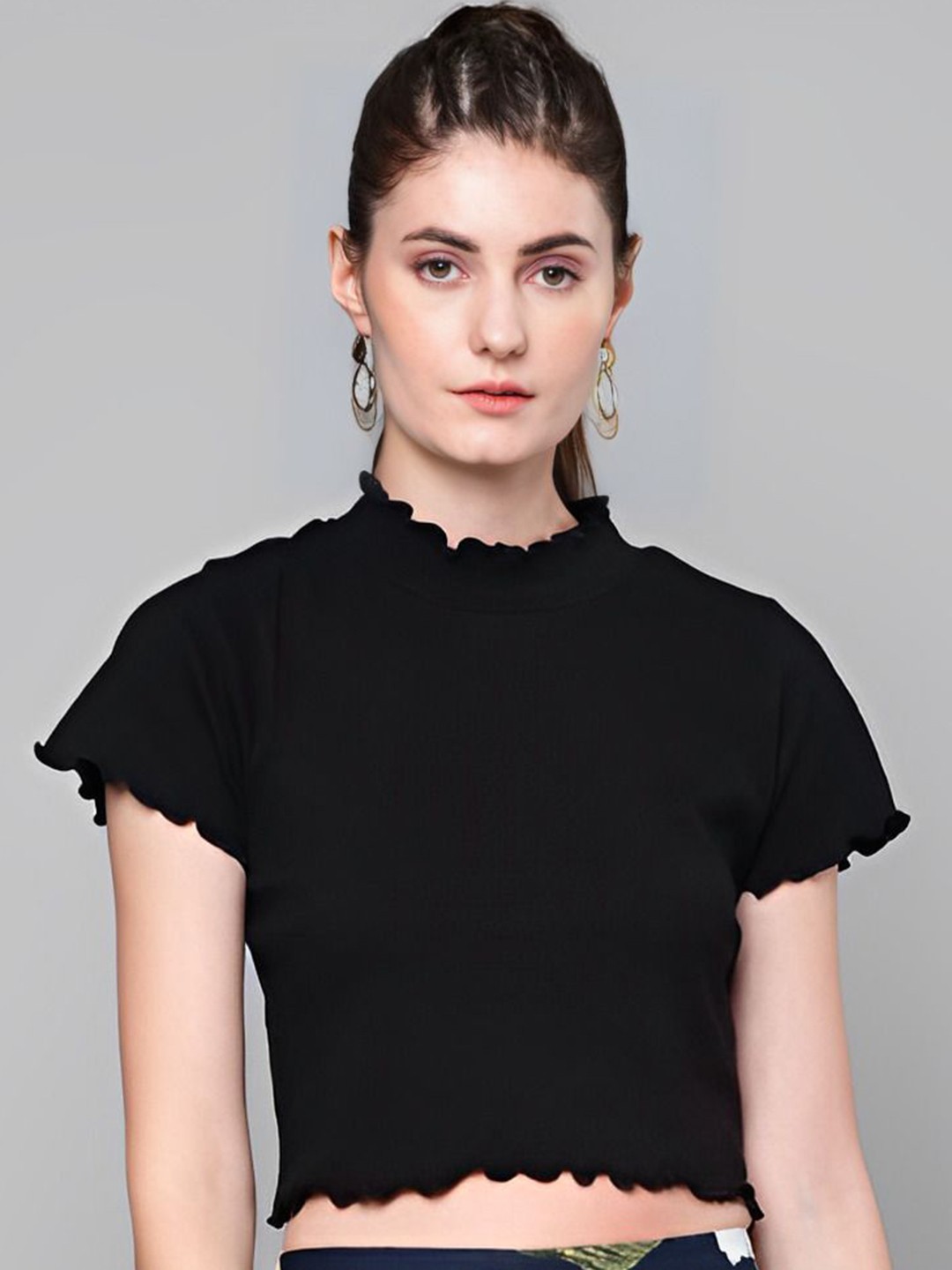 

sollobell Cotton Crop Top, Black