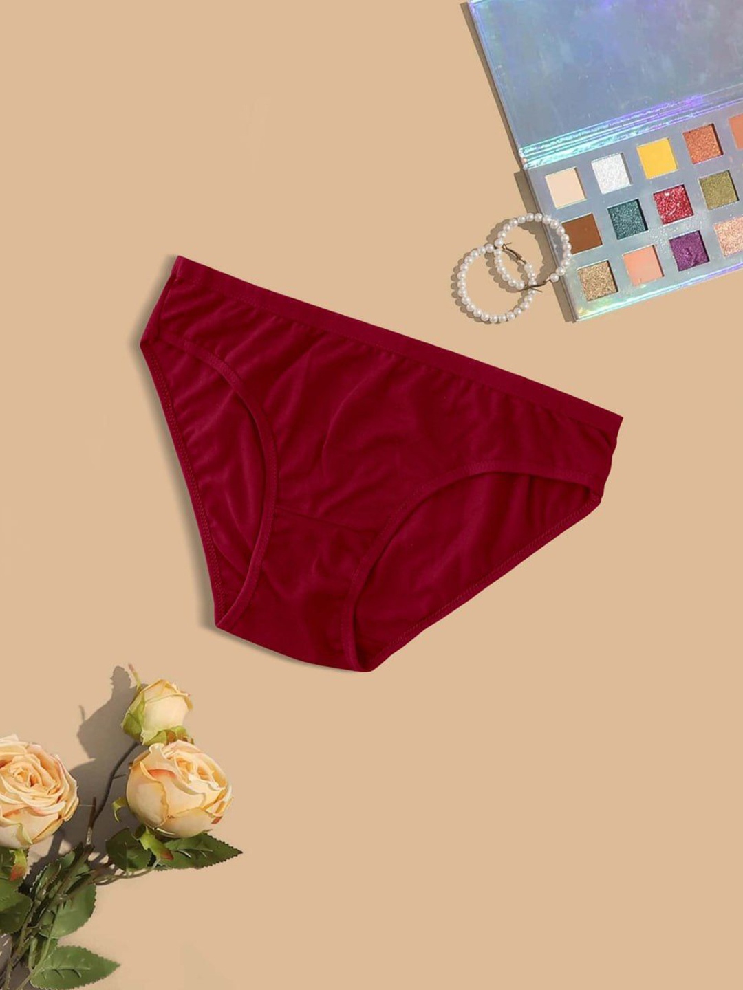 

SHREE GANESH FASHION Pack Of 3 Cotton Hipster Briefs UG-1003-MR-MR-MR-03 S, Maroon