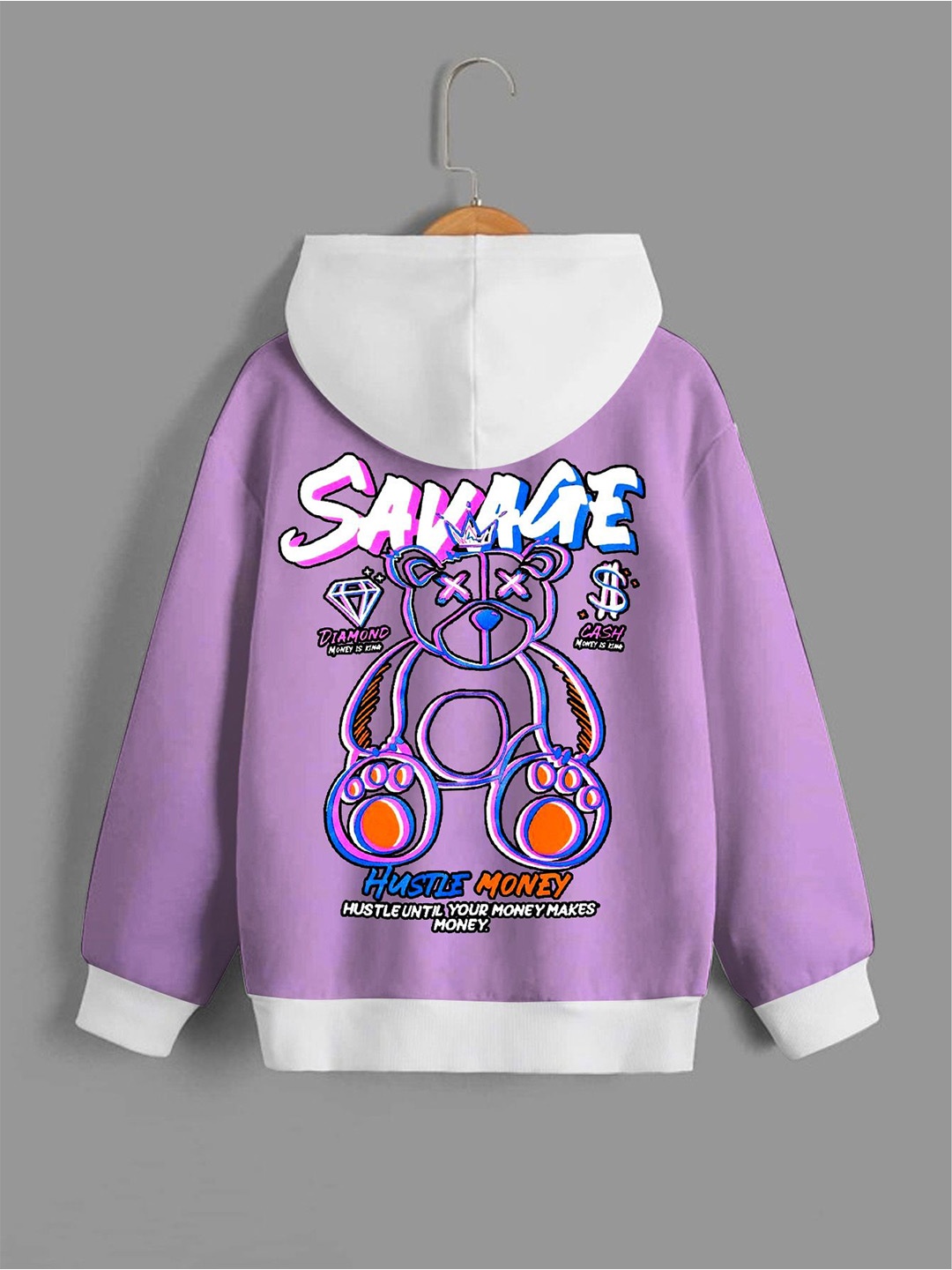 

Dagcros Boys Printed Hooded Sweatshirt, Purple