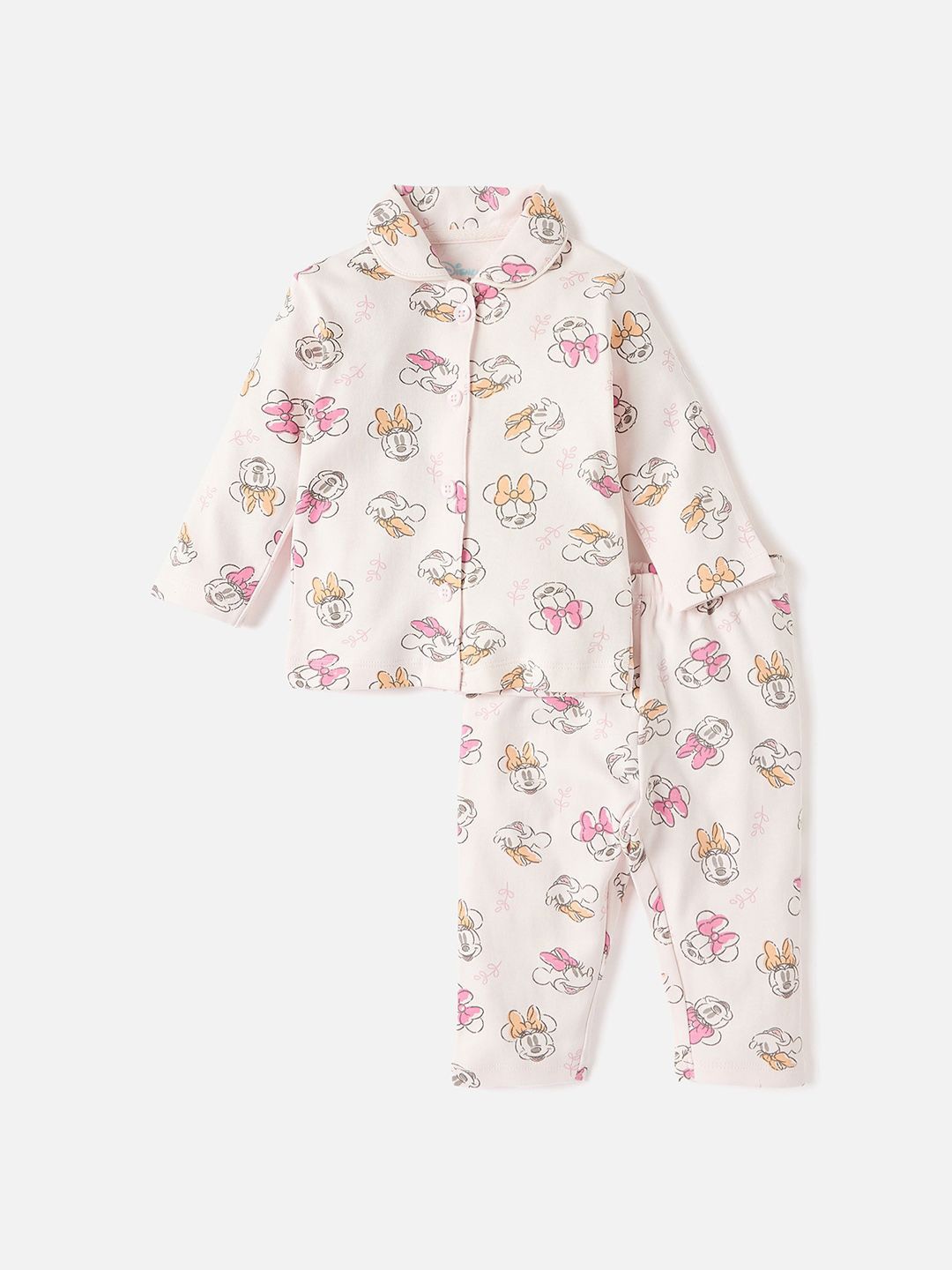 

Juniors by Babyshop Girls Printed Shirt Collar Pure Cotton Shirt With Trouser, Pink