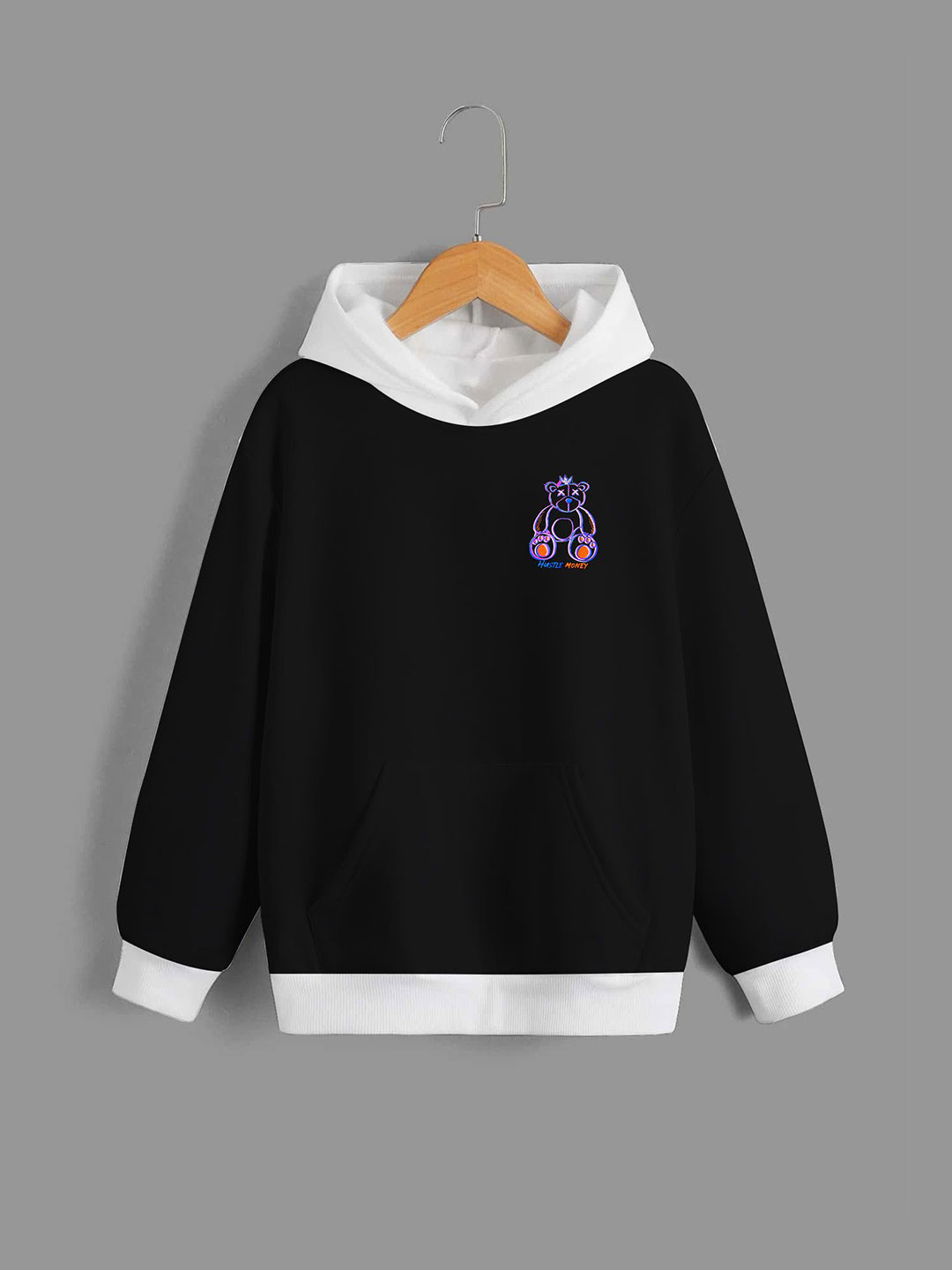 

Dagcros Boys Printed Hooded Sweatshirt, Black