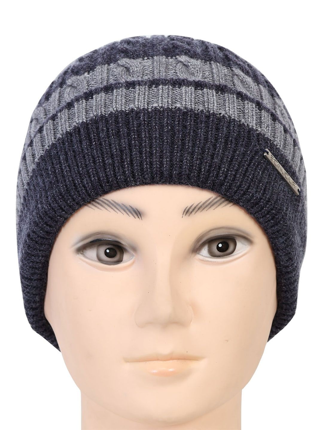 

Bonjour Unisex Woollen Beanie Cap, Grey