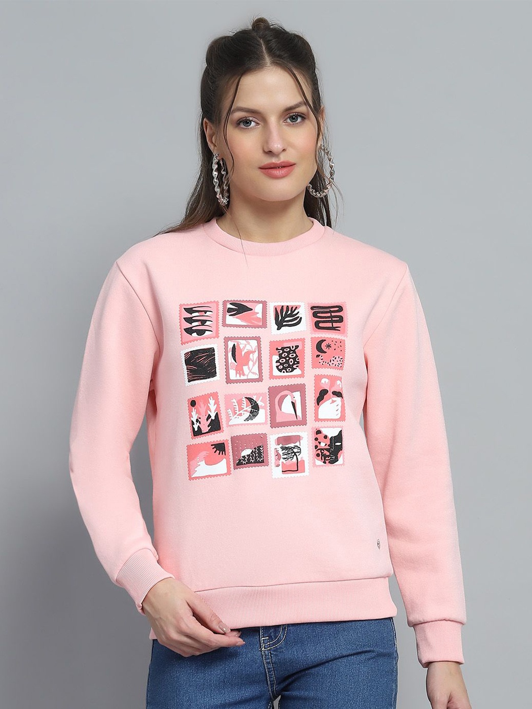 

Monte Carlo Women Printed Sweatshirt, Pink
