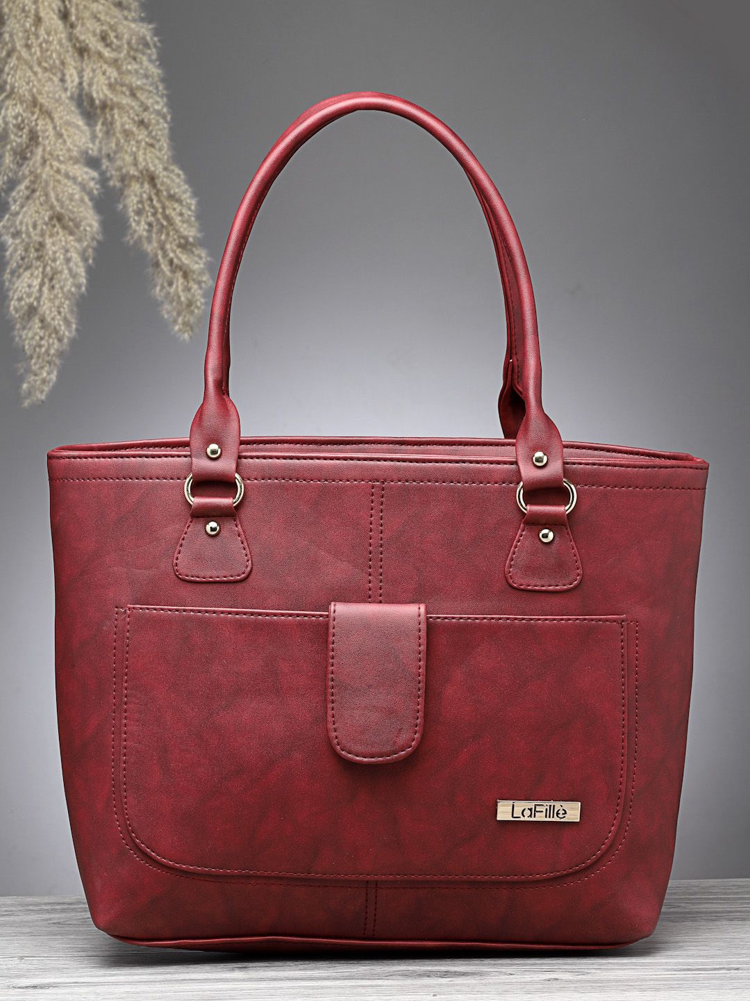 

LaFille PU Structured Handheld Bag, Maroon
