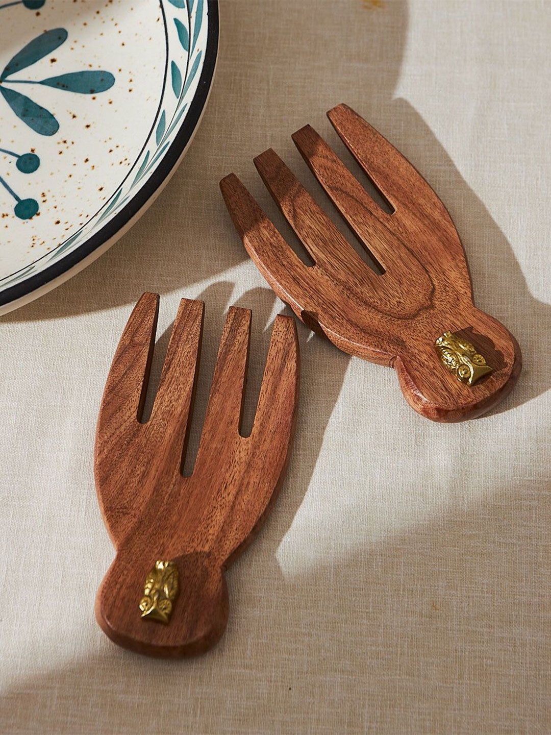 

Chumbak Unisex Brown 2 Pieces Wooden Serving Tray