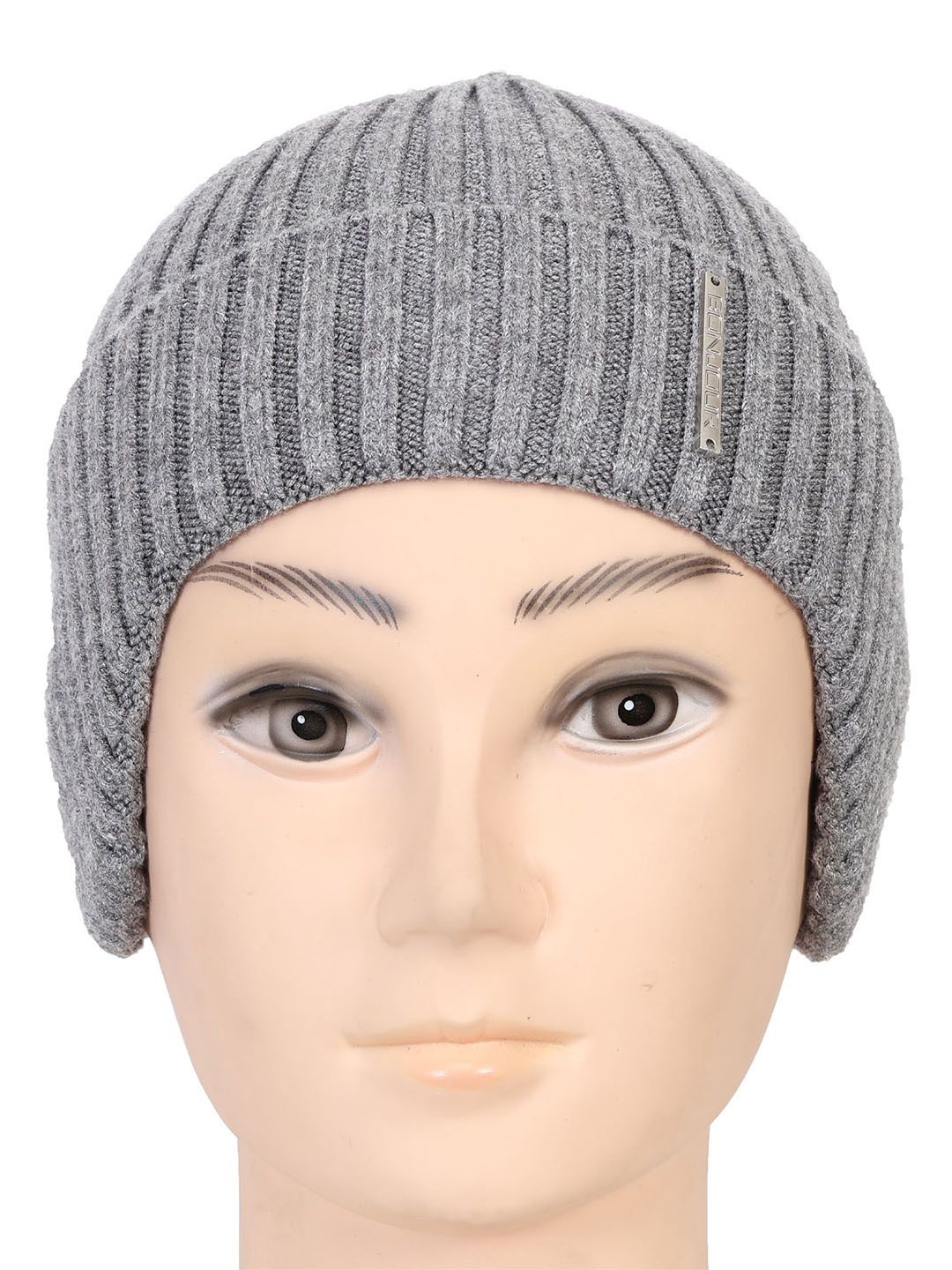 

Bonjour Unisex Woolen Winter Beanie Cap, Grey