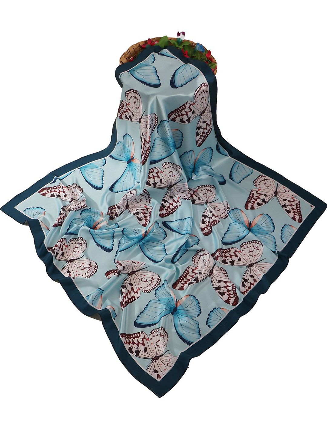 

Leeza Store Women Printed Scarf, Blue