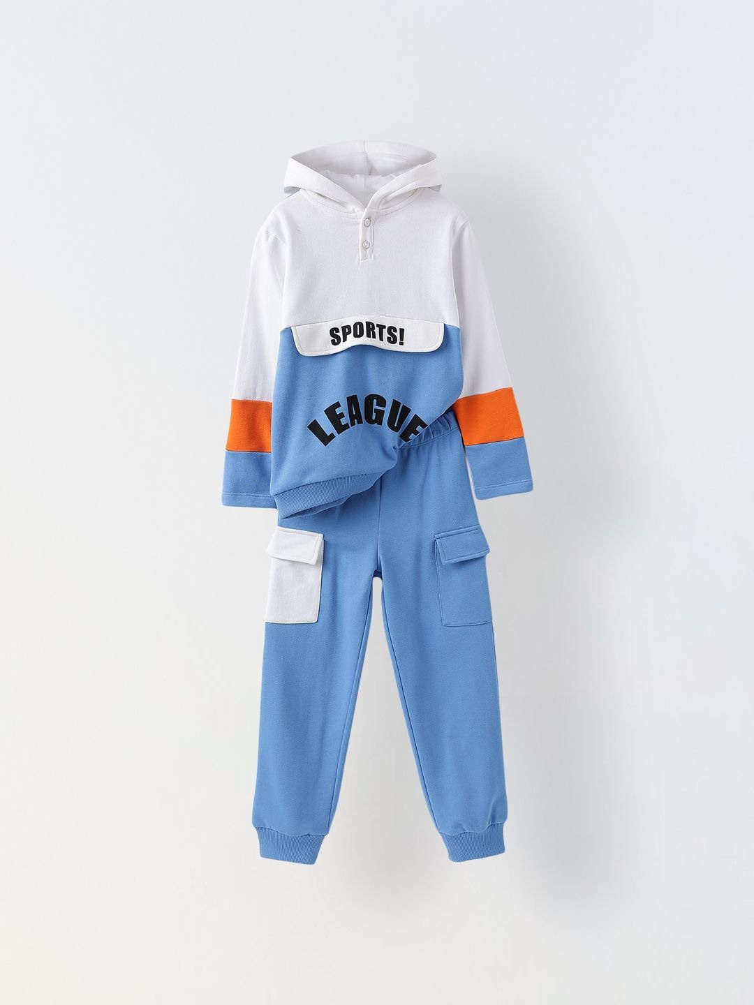

SPUNKIES Boys Colourblocked Sweatshirt With Joggers, White