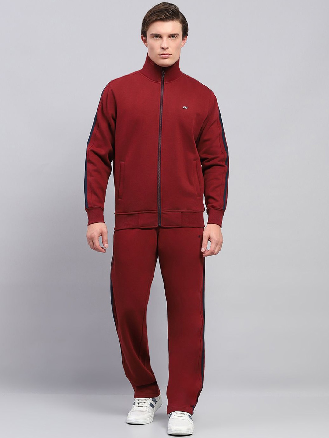 

Monte Carlo Men Mock Collar Tracksuit, Maroon