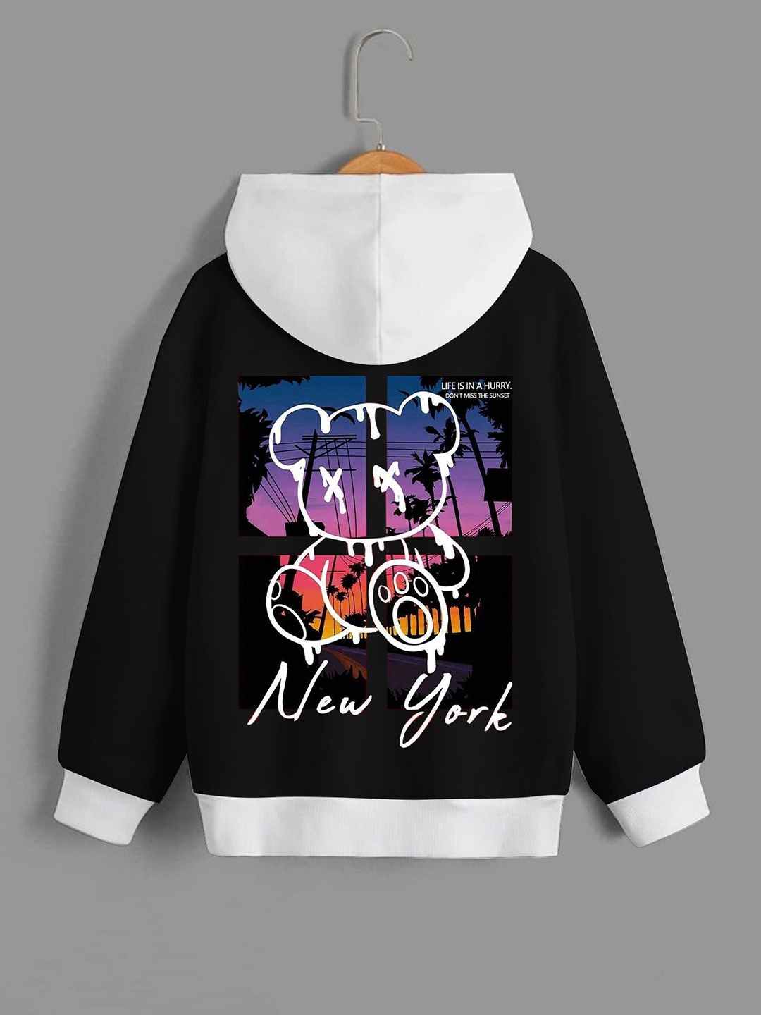 

Dagcros Boys Printed Hooded Sweatshirt, Black
