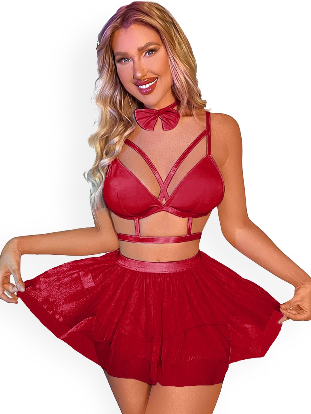 

KRENOZ Net Baby Doll, Red