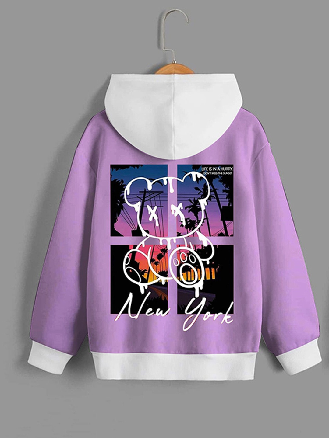 

Dagcros Boys Printed Hooded Sweatshirt, Purple