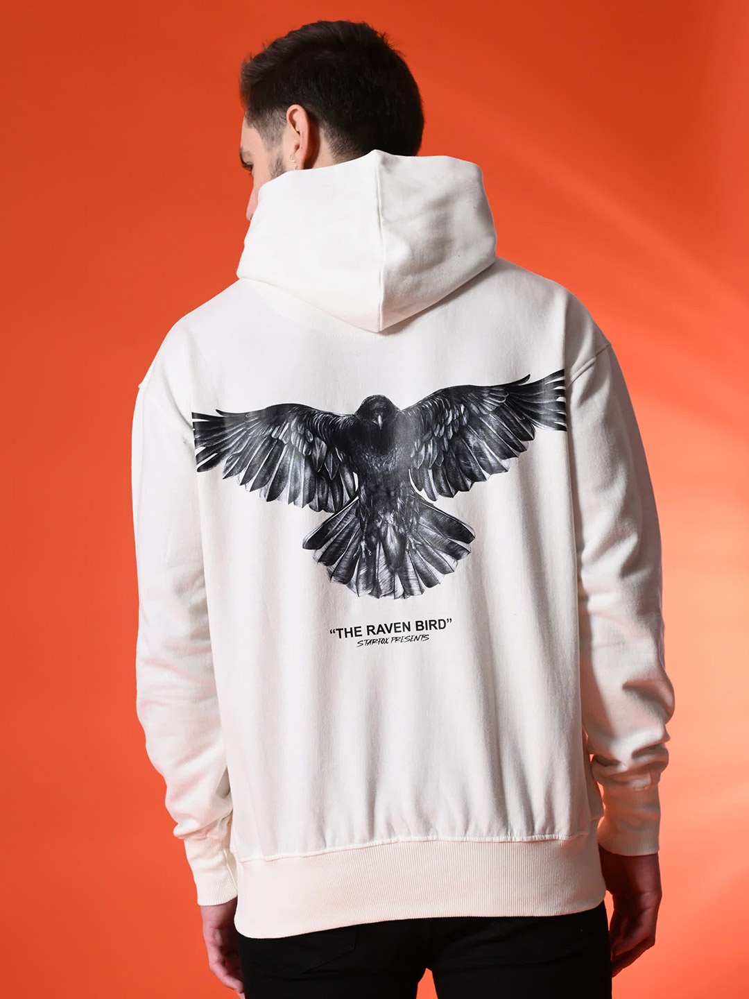 

STARFOX Men Oversized Drop Shoulder Hooded Oversized Sweatshirt, Off white