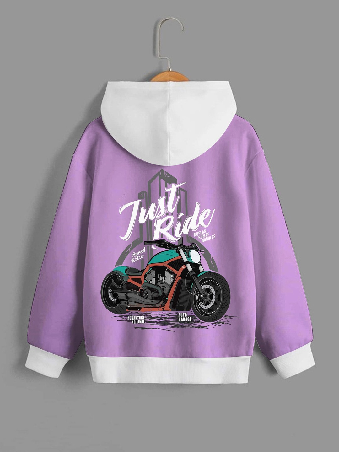 

Dagcros Boys Printed Hooded Sweatshirt, Purple