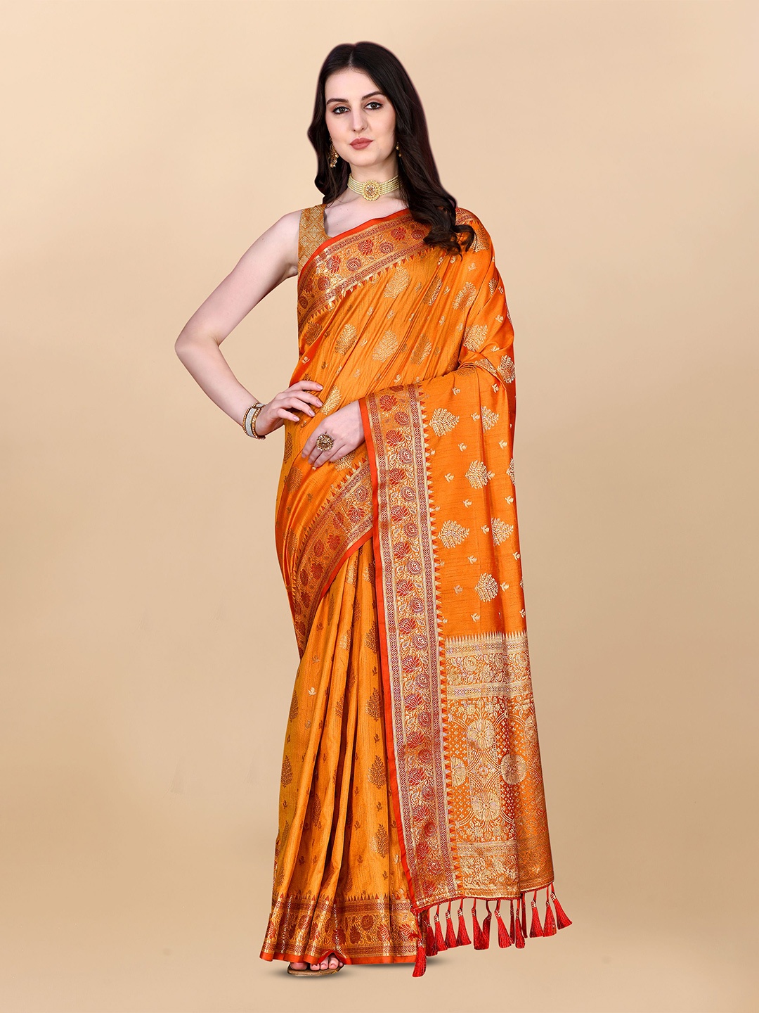 

Upalksh Banarasi Saree, Mustard