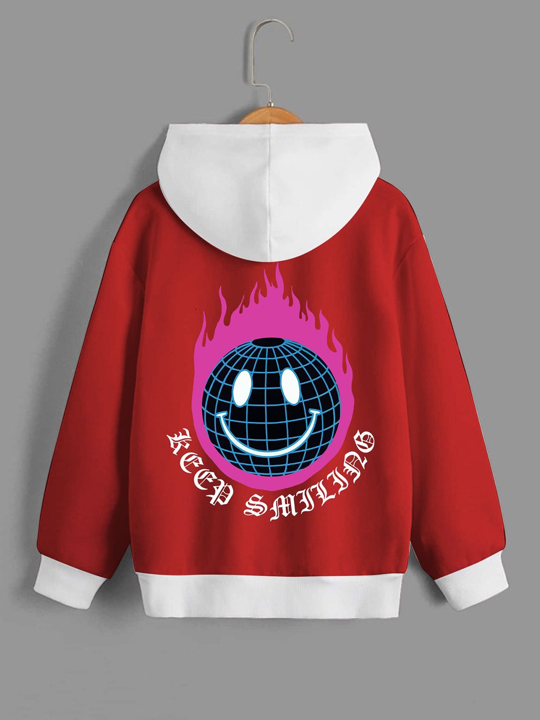 

Dagcros Boys Printed Hooded Sweatshirt, Red