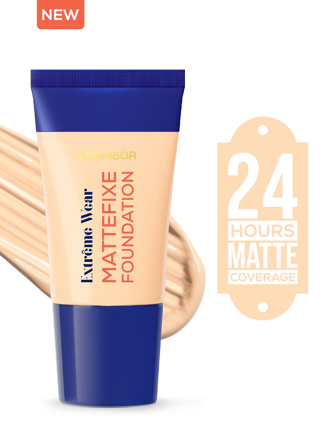 

Chambor Extreme Wear Mattefixe Foundation- 20 ml- Shade- 301, Beige