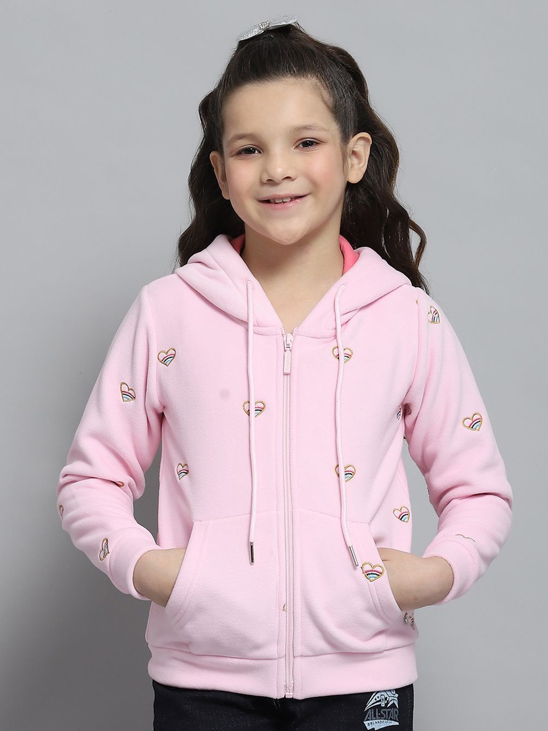 

Monte Carlo Girls Printed Hooded Sweatshirt, Pink