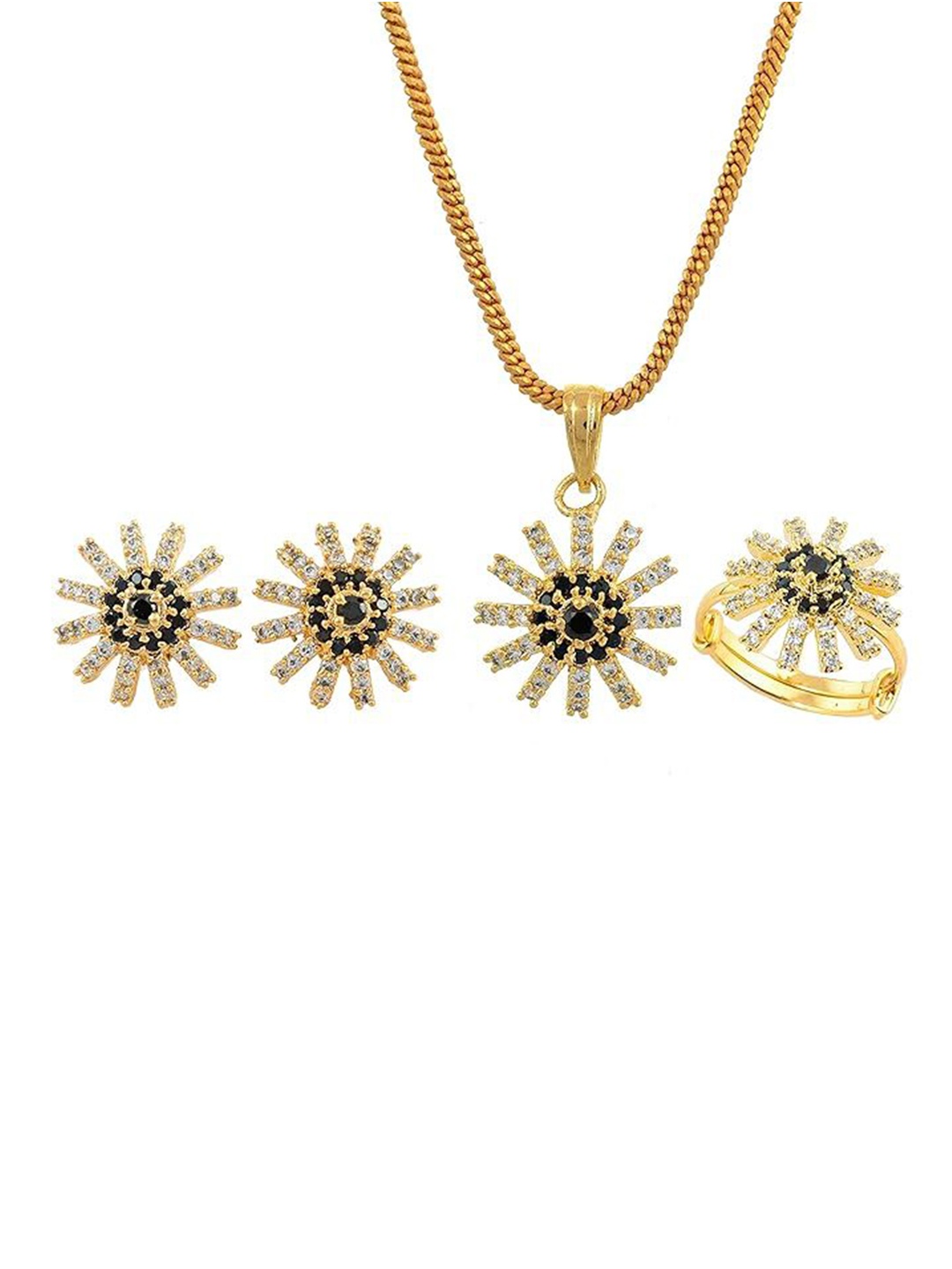 

Kezlin Gold-Plated American Diamond-Studded Jewellery Set