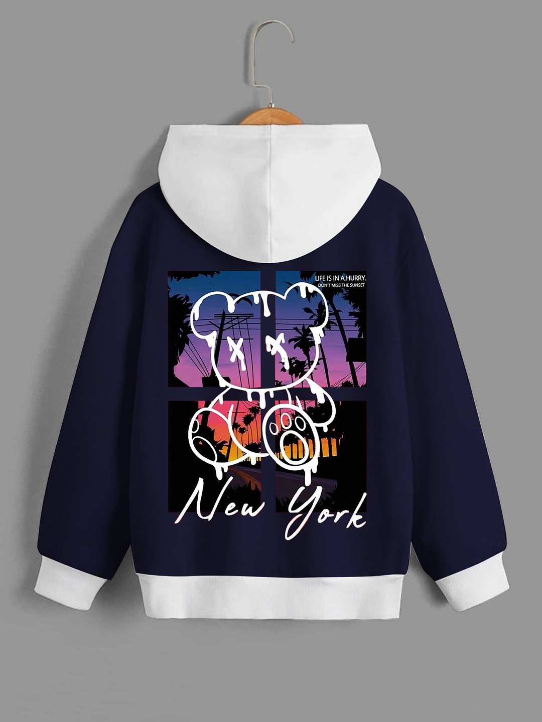 

Dagcros Boys Printed Hooded Sweatshirt, Blue