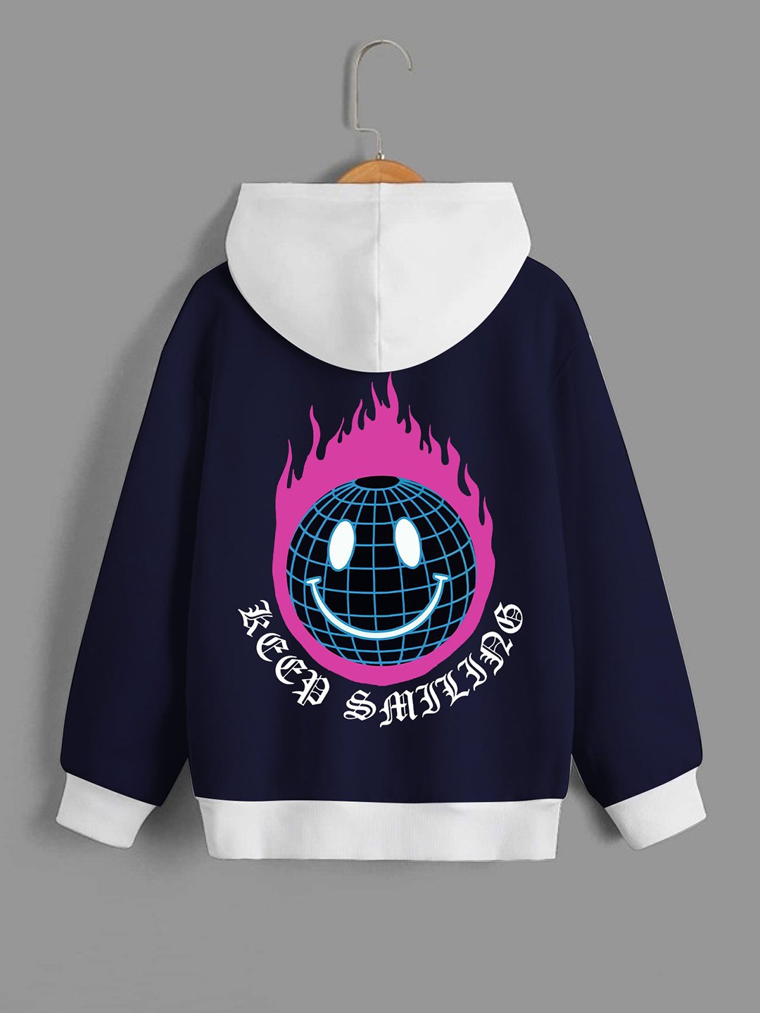 

Dagcros Boys Printed Hooded Sweatshirt, Blue