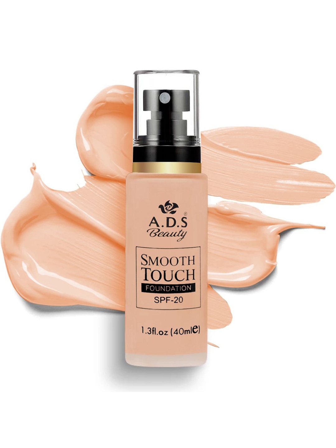

A.D.S Waterproof Smooth Touch SPF-20 Pump Foundation With Hyaluronic Acid-40ml- Shade-01, Beige
