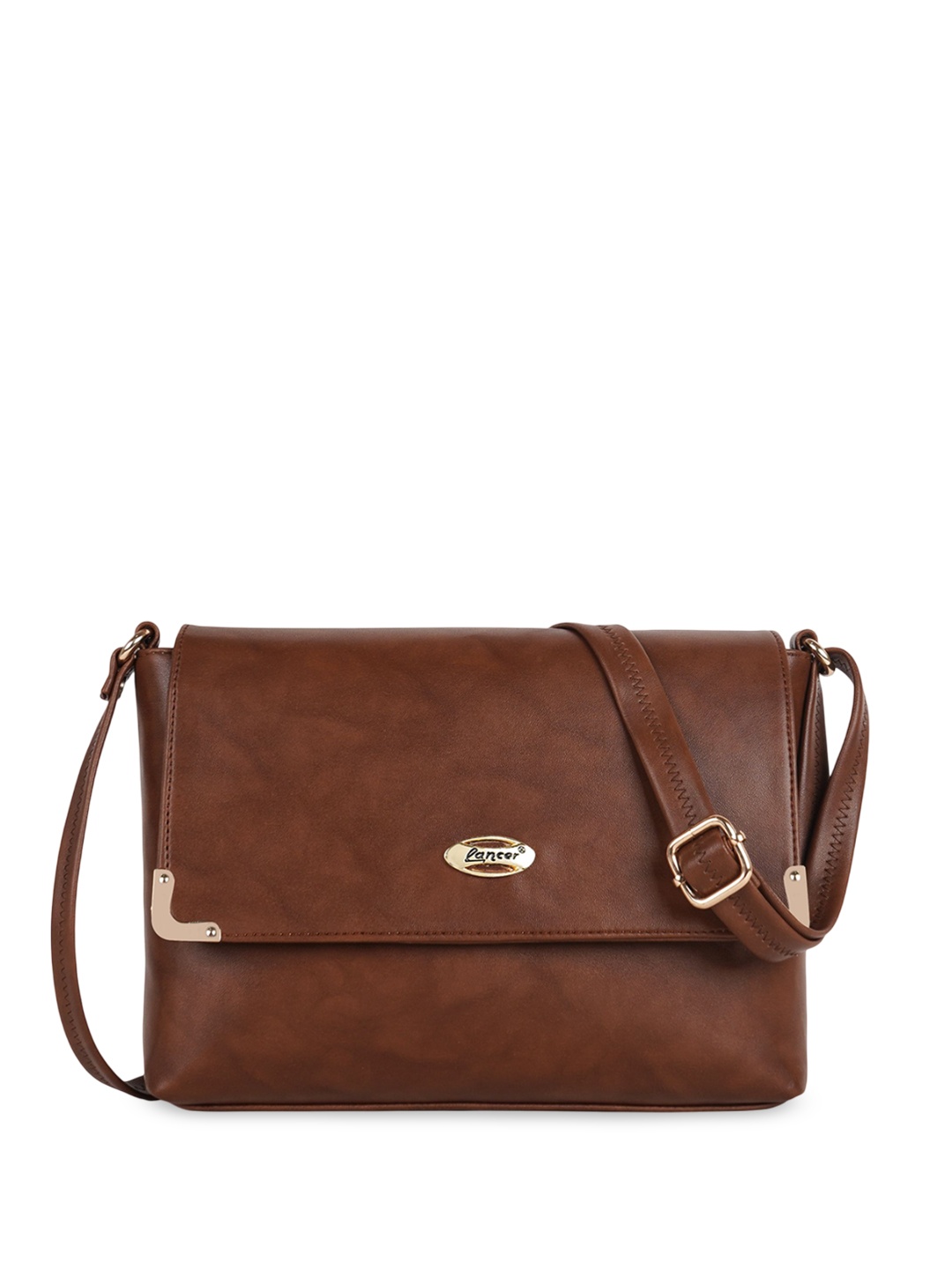 

Lancer Women Solid Crossbody Leather Sling Bag, Brown