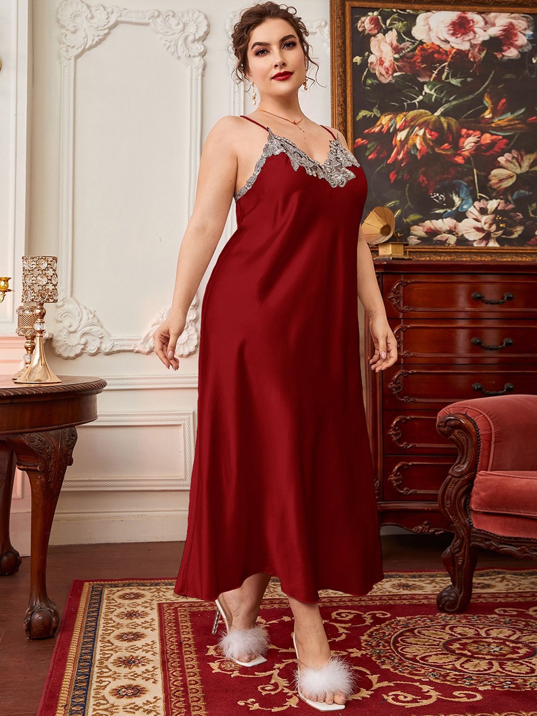 

ETC Laced Regular Nightdress, Red