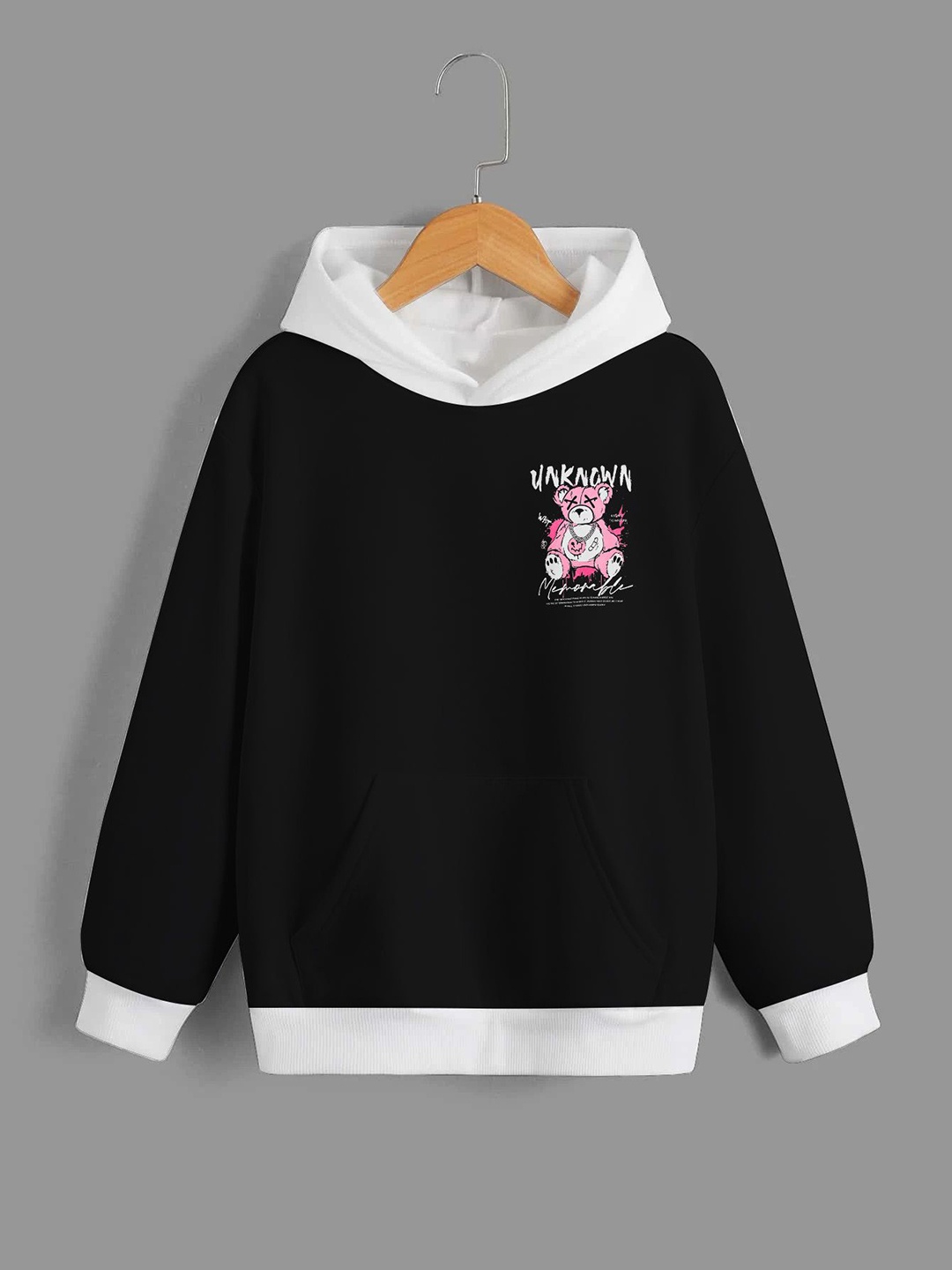 

Dagcros Boys Printed Hooded Sweatshirt, Black