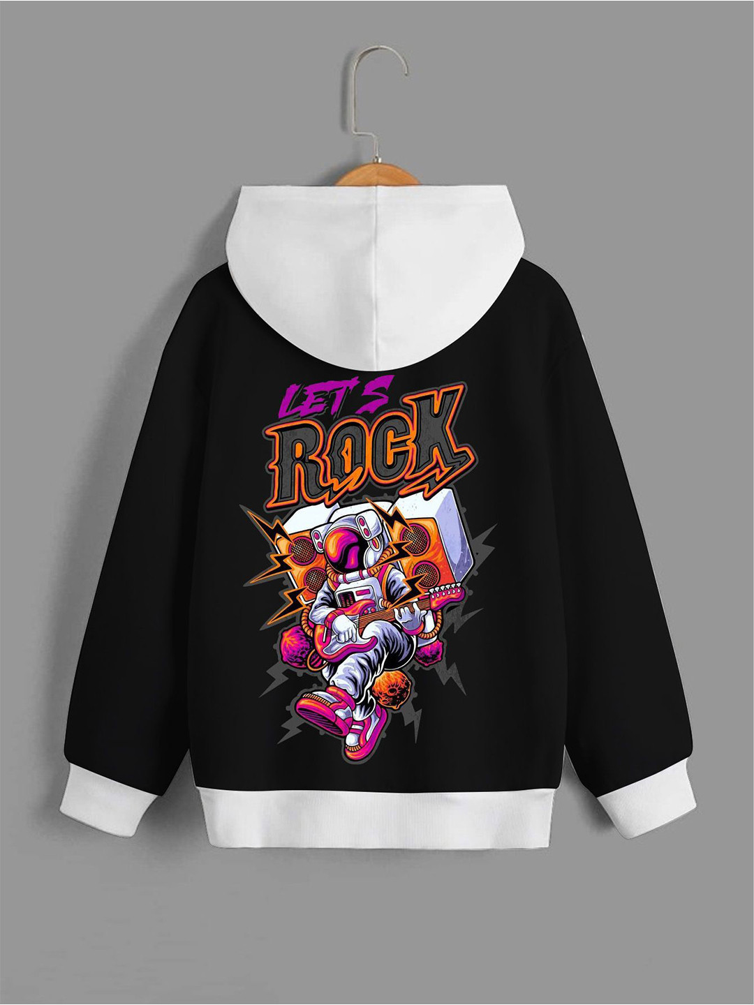 

Dagcros Boys Printed Hooded Sweatshirt, Black