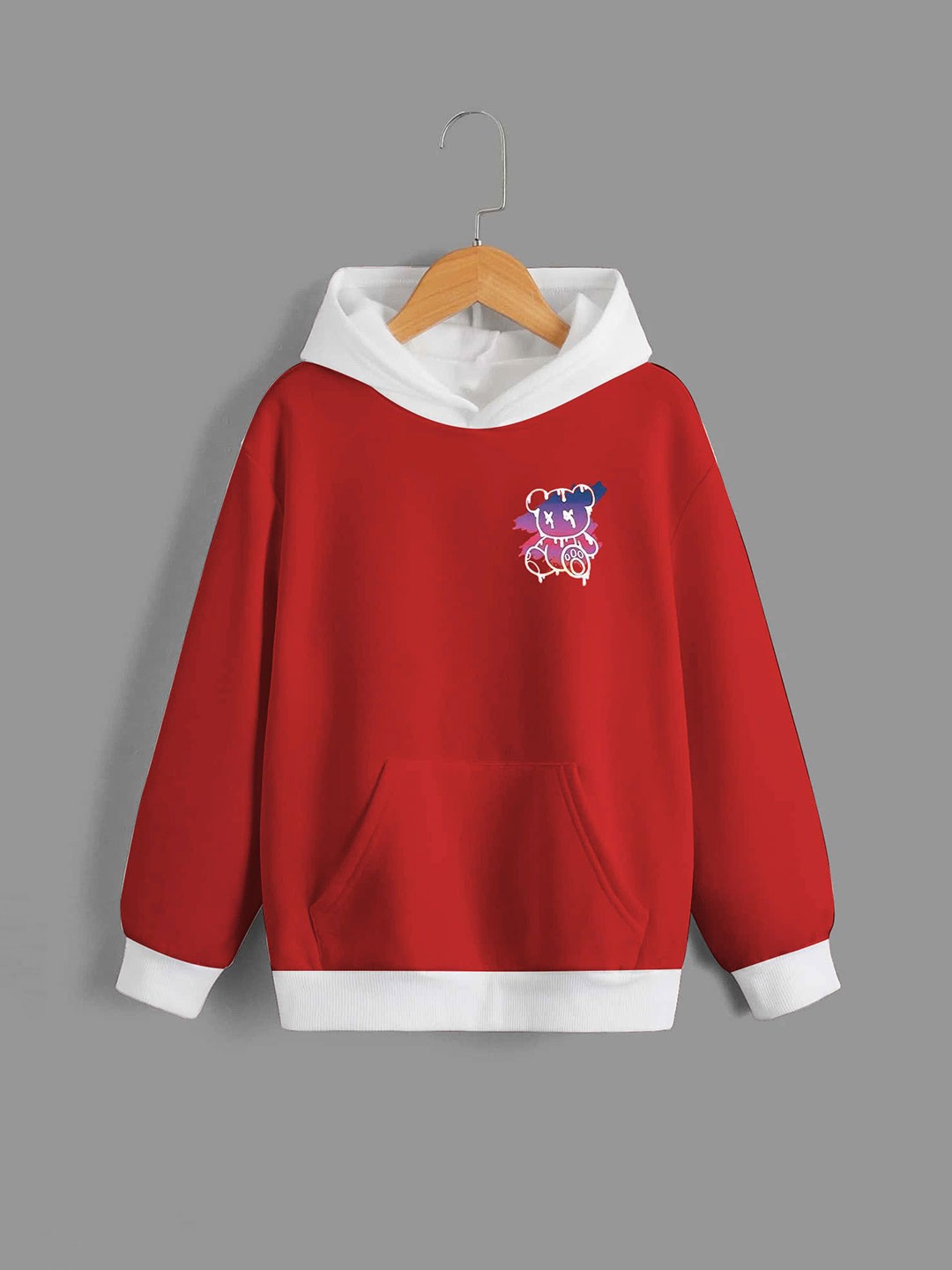 

Dagcros Boys Printed Hooded Sweatshirt, Red