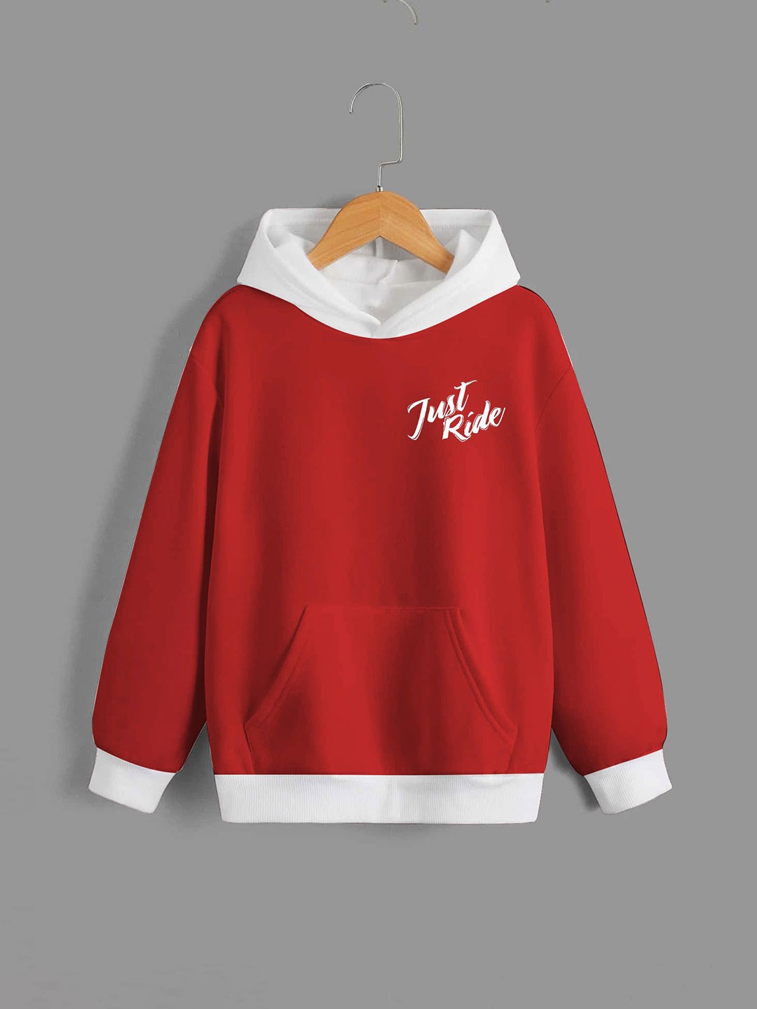 

Dagcros Boys Printed Hooded Sweatshirt, Red