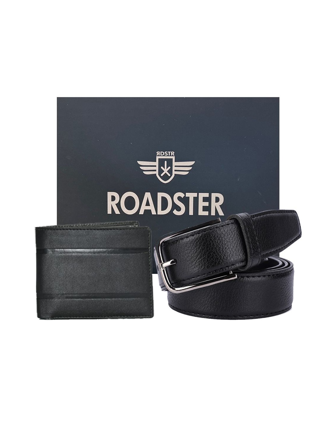 

The Roadstar Lifestyle Co. Men Accessory Gift Set Of Belt & Wallet, Black