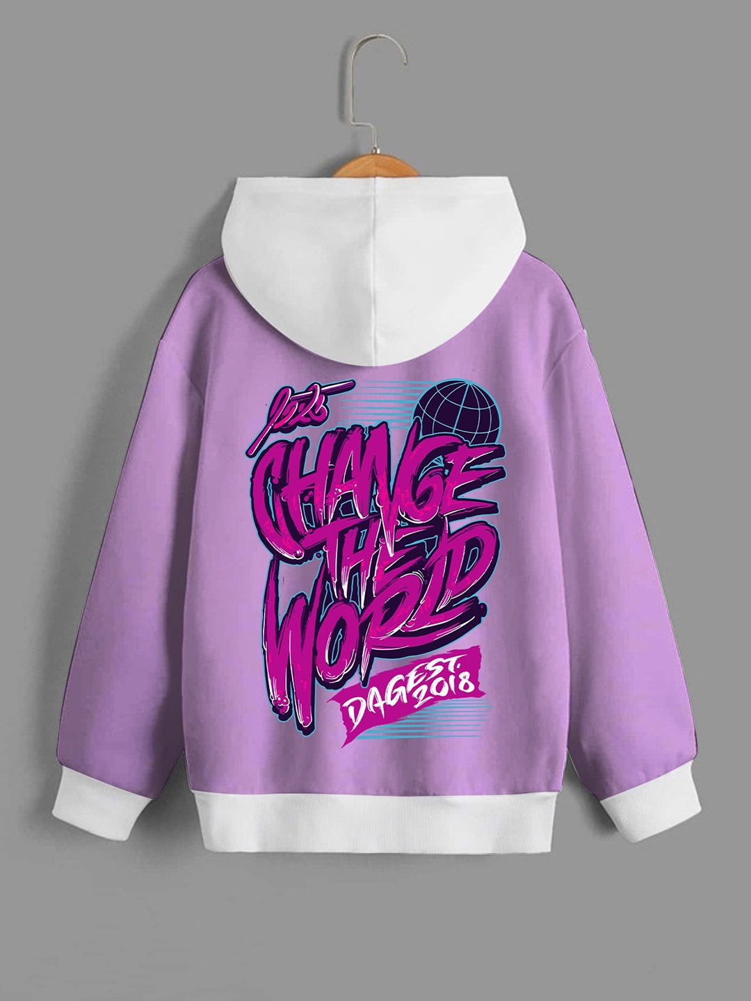 

Dagcros Boys Printed Hooded Sweatshirt, Purple