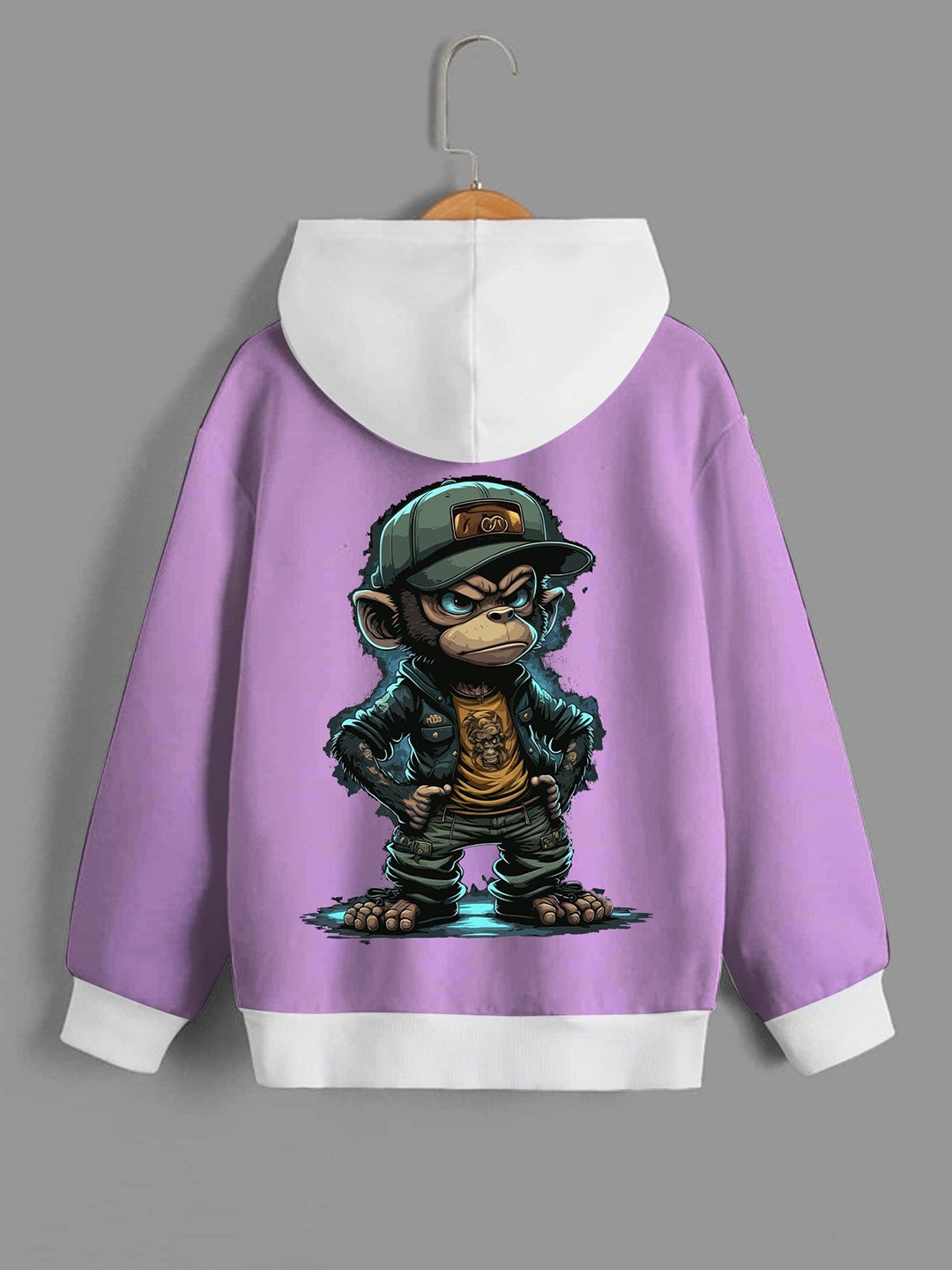 

Dagcros Boys Printed Hooded Sweatshirt, Purple