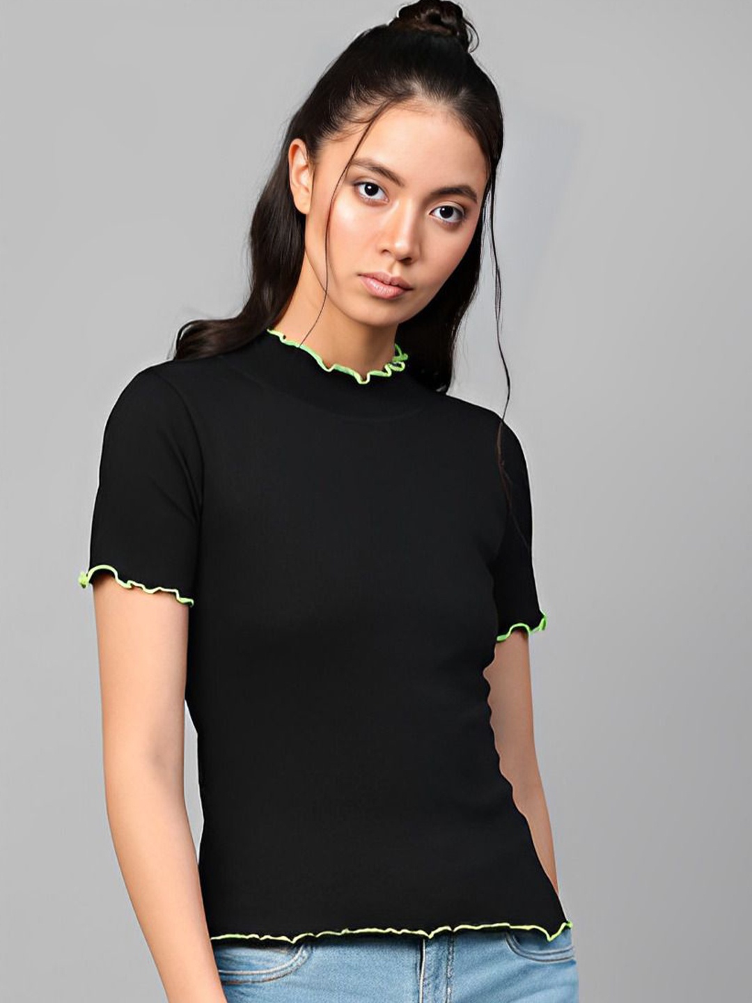 

sollobell Cotton Crop Top, Black