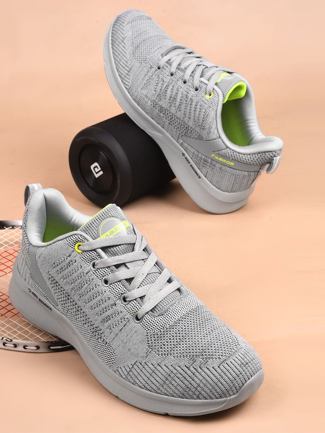 

ABROS Men Mesh Running Shoes, Grey