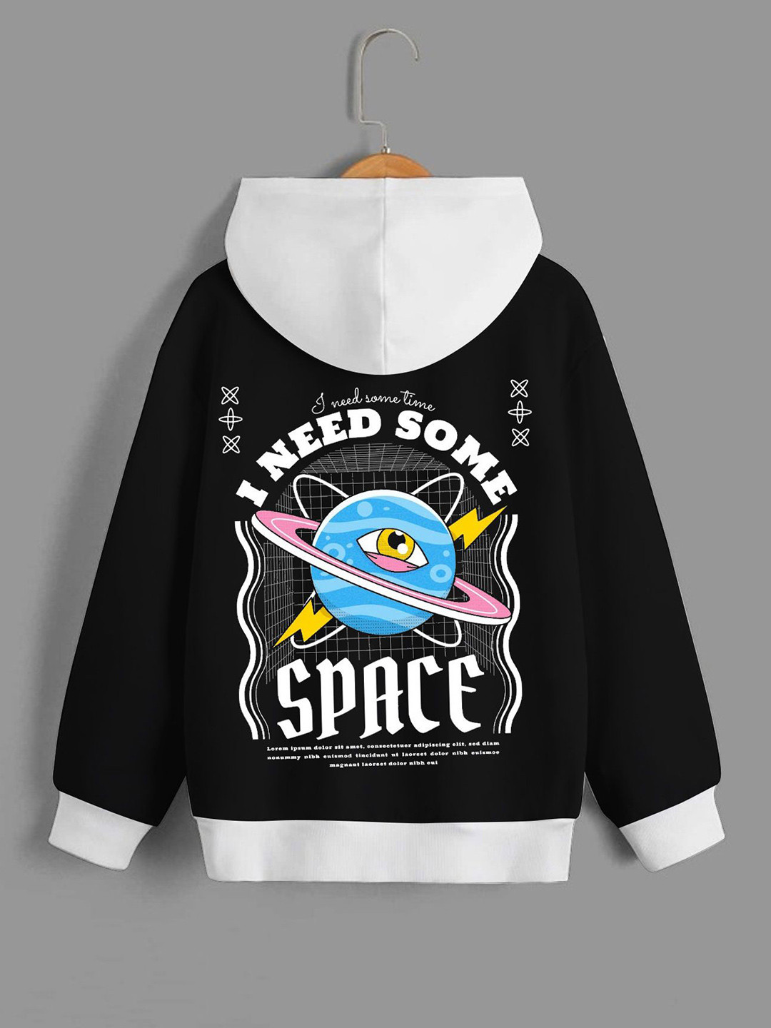 

Dagcros Boys Printed Hooded Sweatshirt, Black
