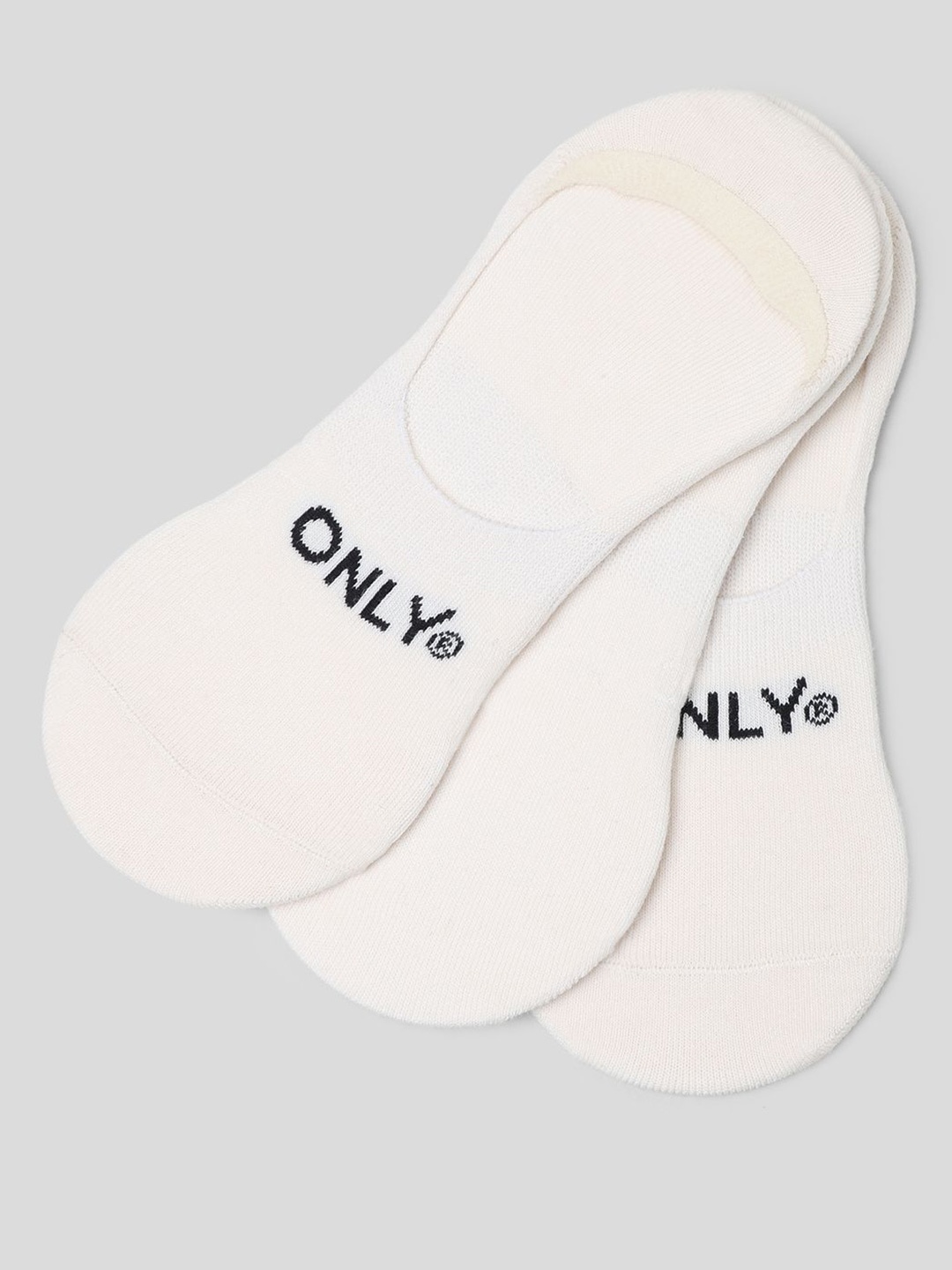 

ONLY Women onlOEX FRUIT Pack Of 3 Shoe Liner Socks, Cream