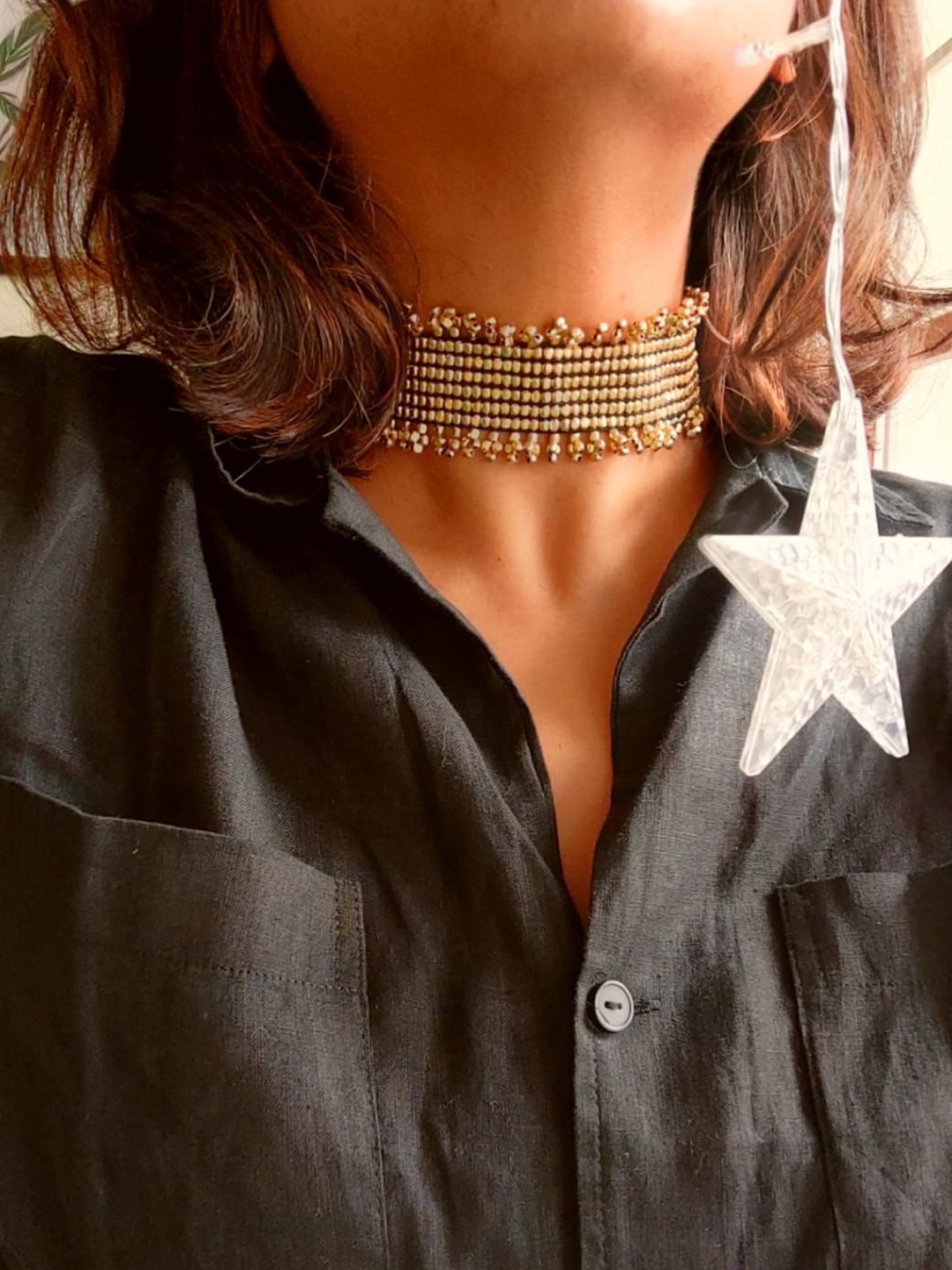 

Janpath Online Brass Necklace, Gold