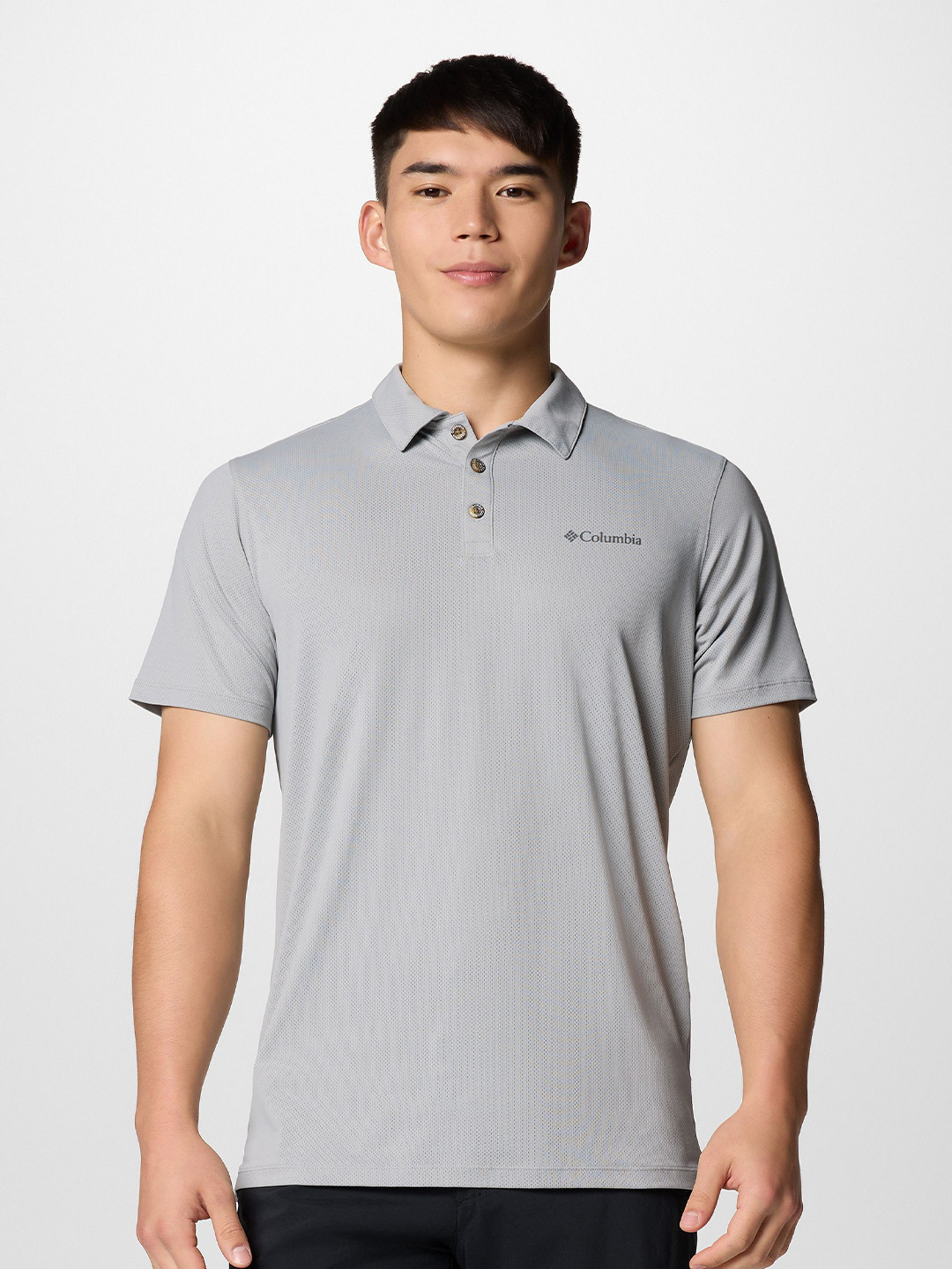 

Columbia Men Self Design Polo Collar Slim Fit Casual T-shirt, Grey