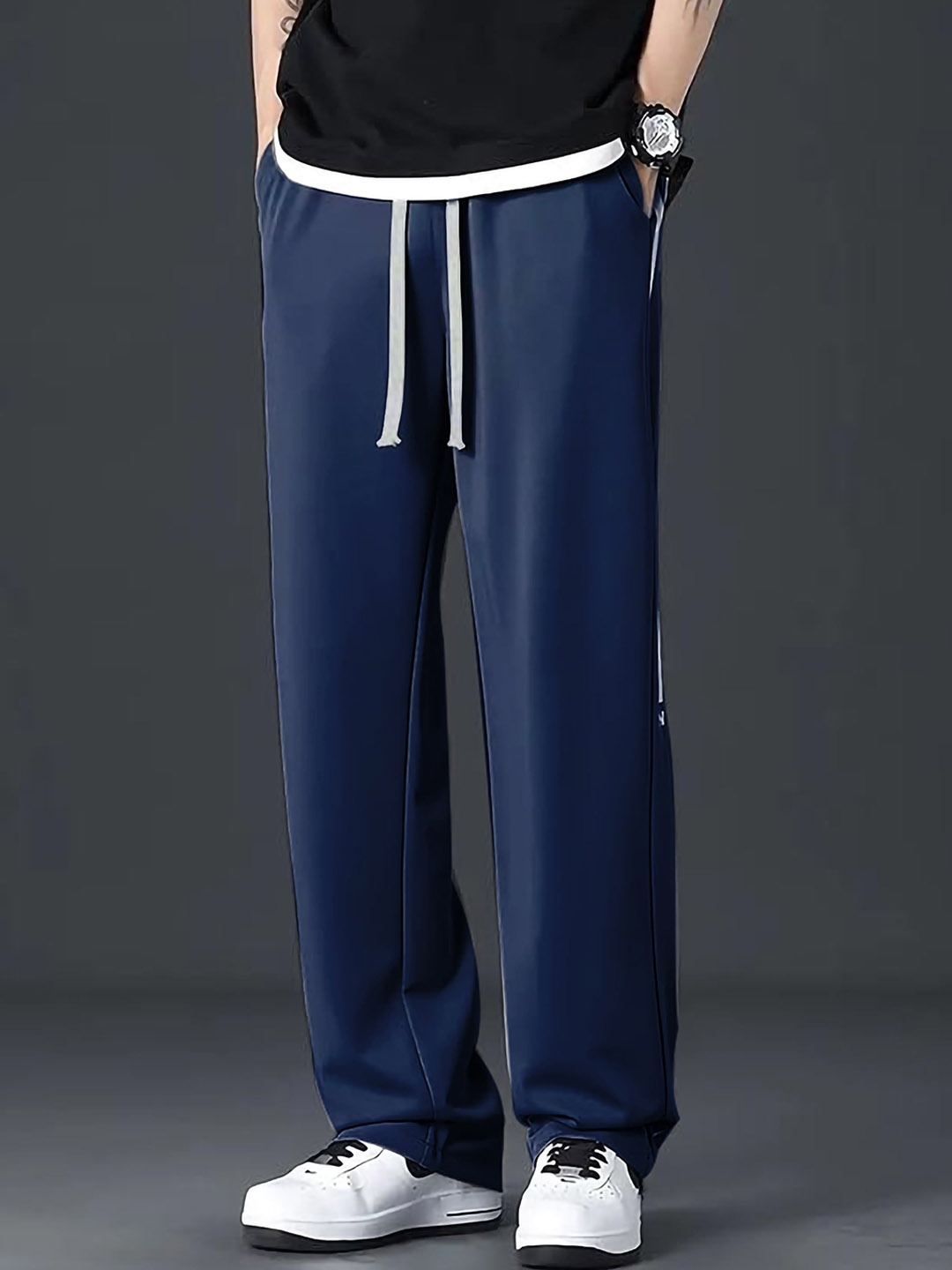 

MACK JONNEY JONNEY Men Mid Rise Track Pants, Blue