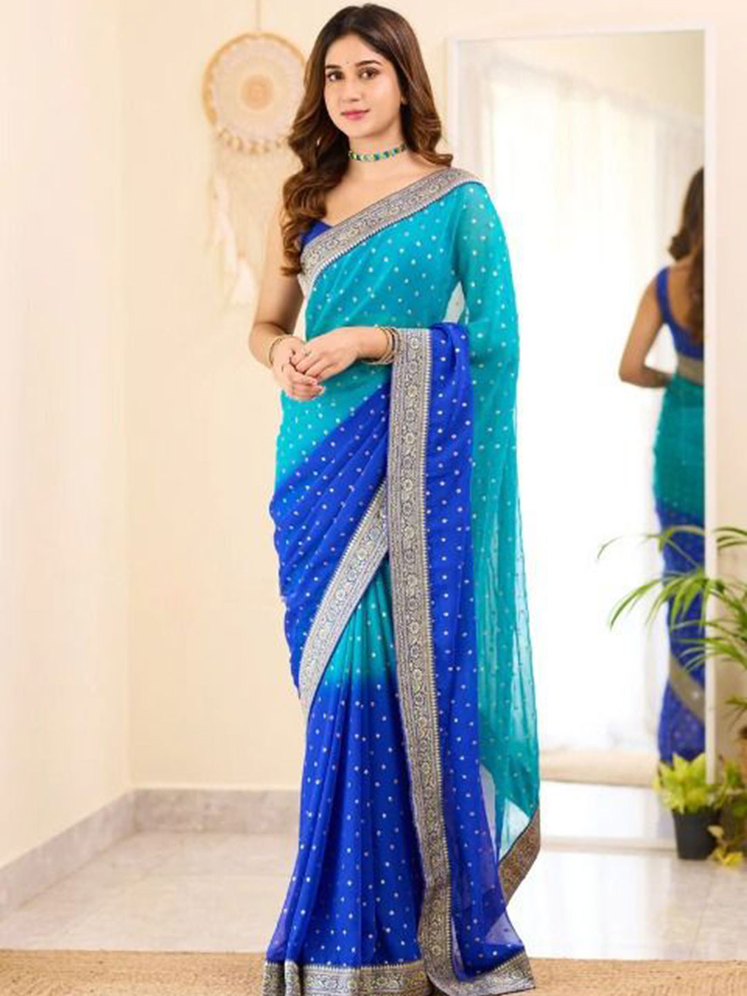 

Upalksh Pure Silk Banarasi Saree, Blue