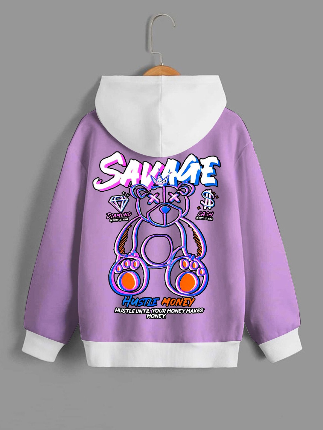 

Dagcros Boys Printed Hooded Sweatshirt, Purple