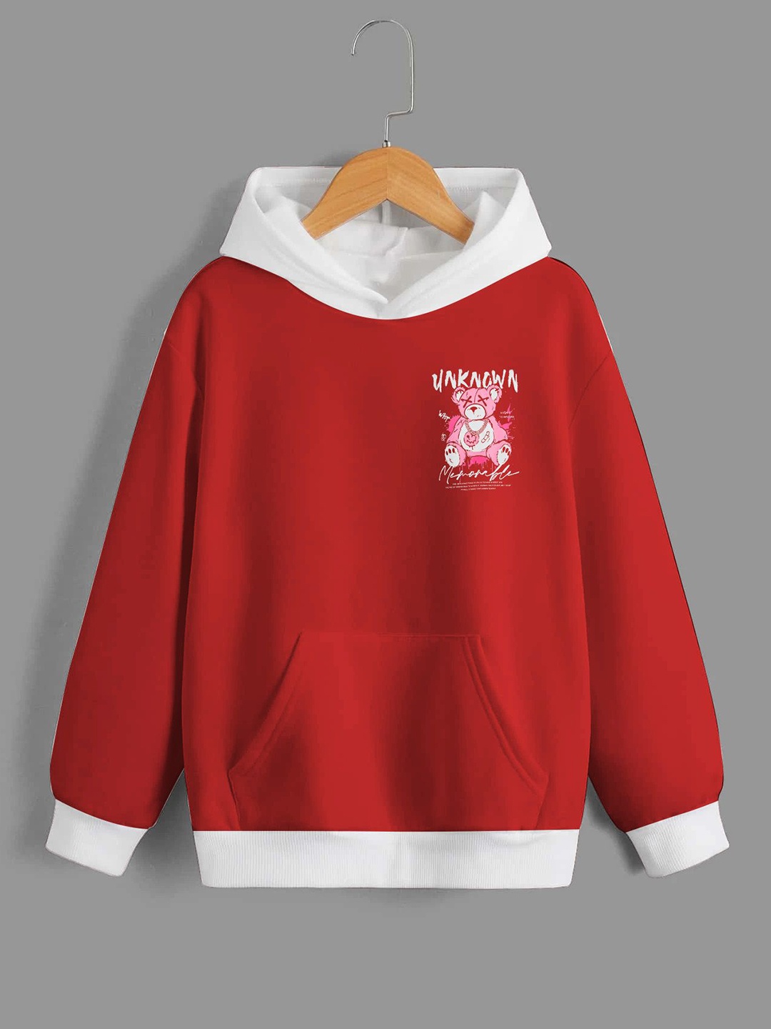

Dagcros Boys Printed Hooded Sweatshirt, Red