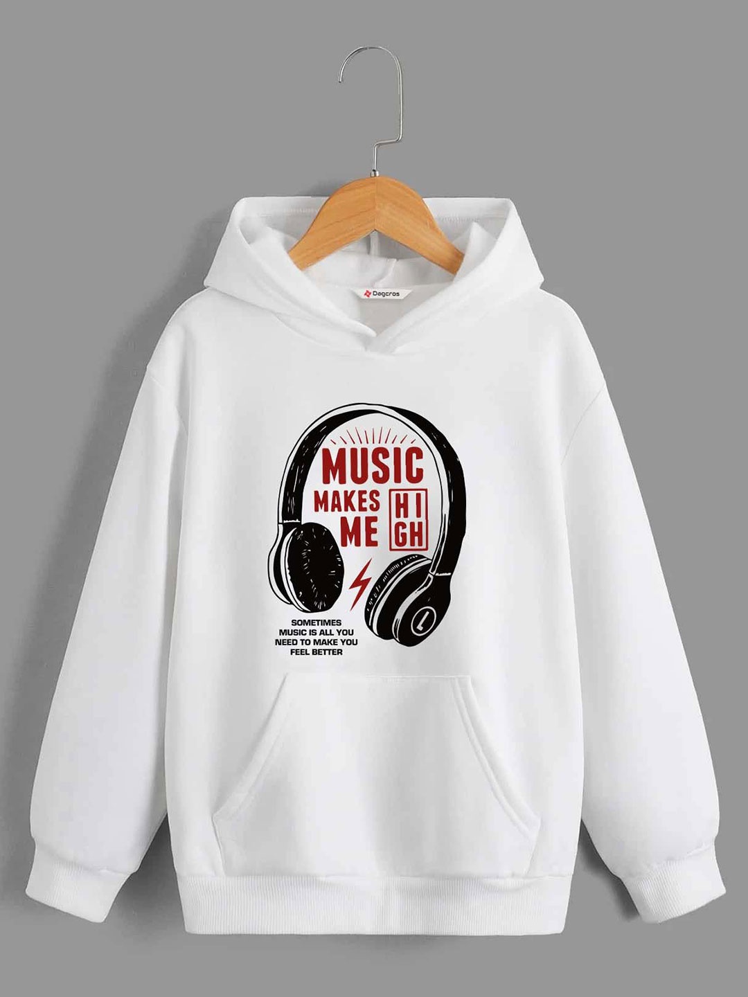 

Dagcros Boys Printed Hooded Sweatshirt, White