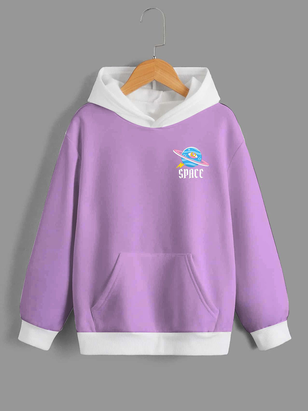 

Dagcros Boys Printed Hooded Sweatshirt, Purple